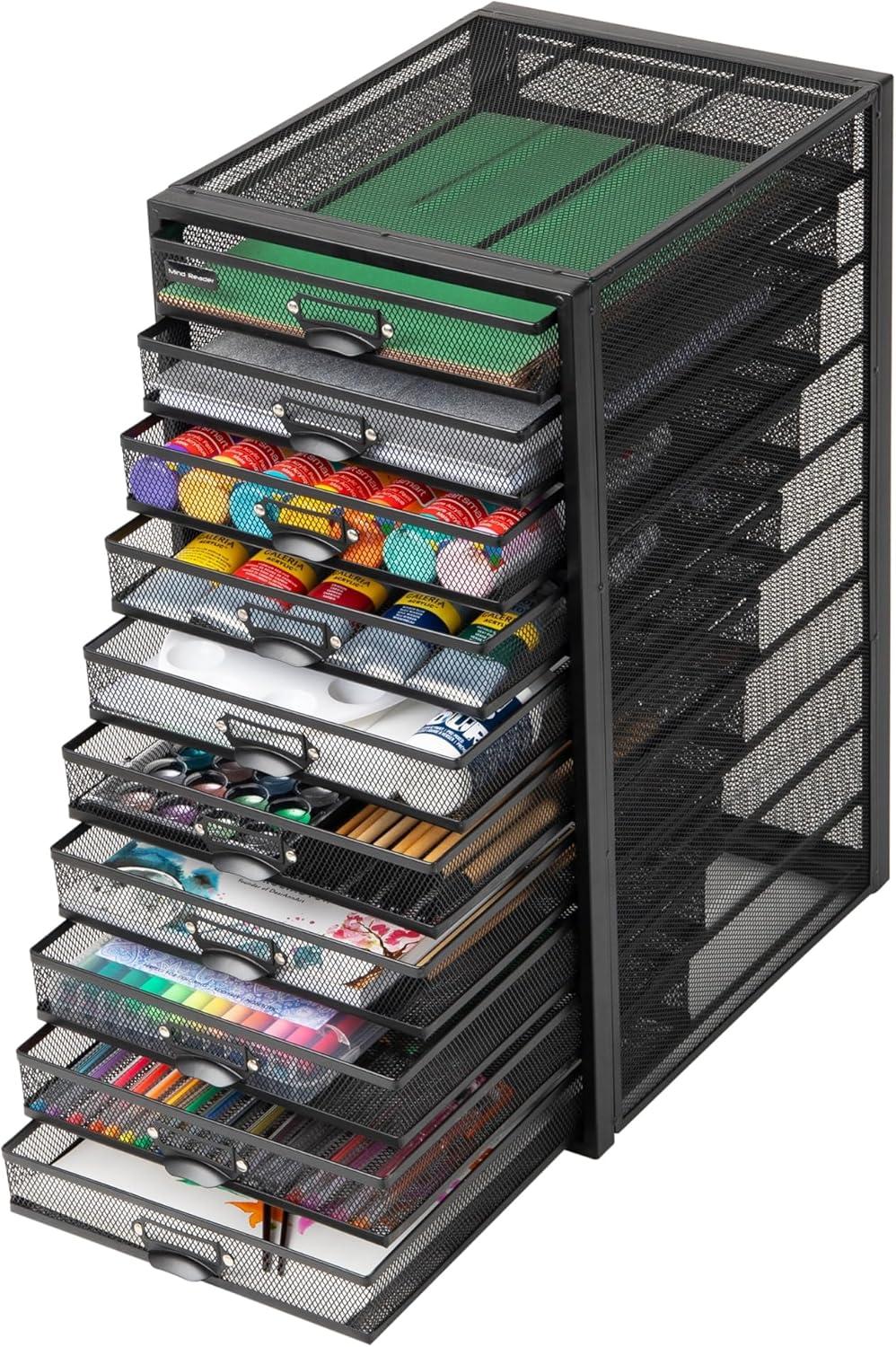 Mind Reader File Storage Drawers, Desk Organizer, Multi-Purpose, Metal, 10.75"L x 14"W x 21.25"H