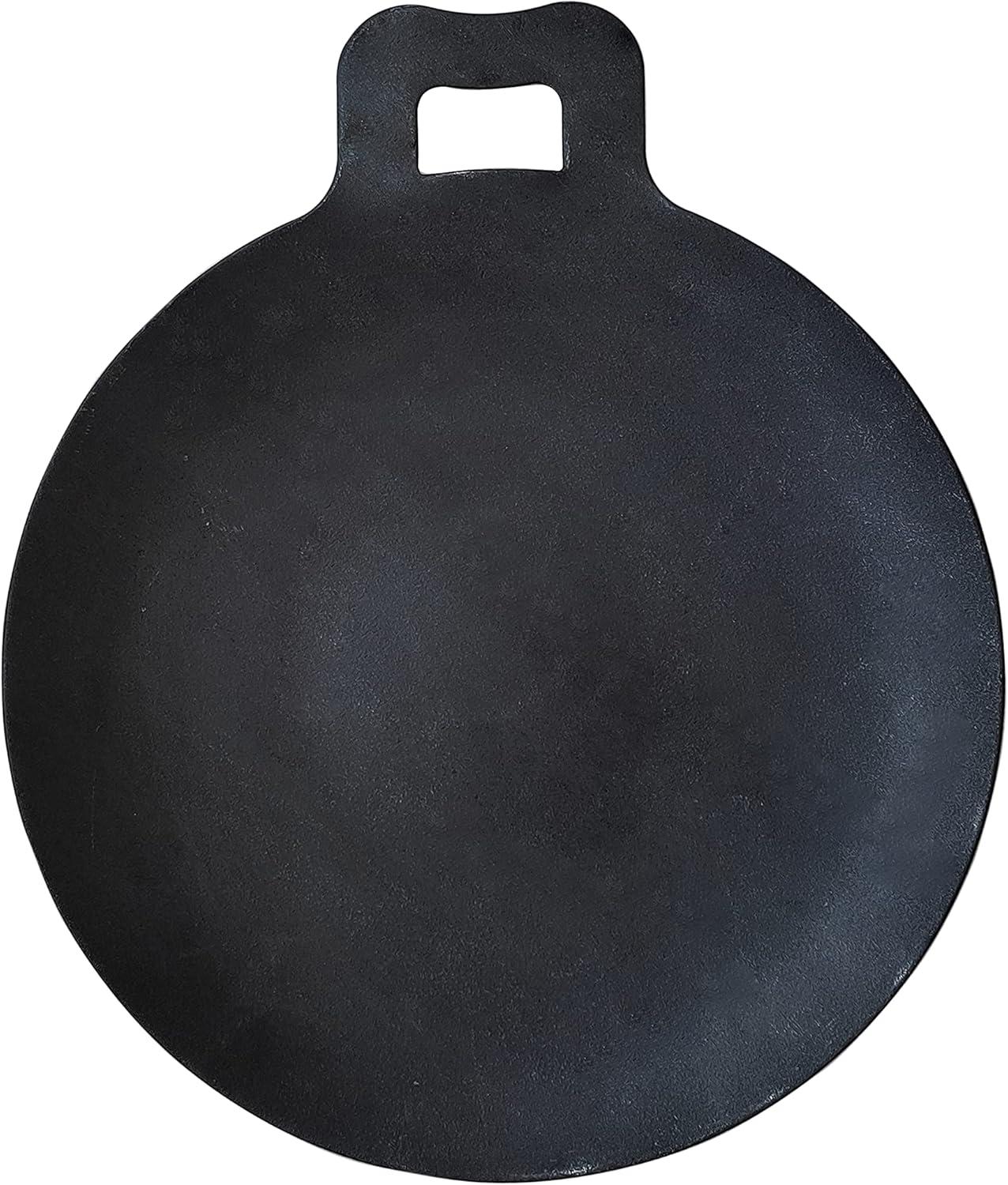 CintBllTer Iron Dosa Tawa Iron Dosa Kallu CookwareLarge Size Dosa Iron Tawa - 14 In with Handle Export Quality, Black