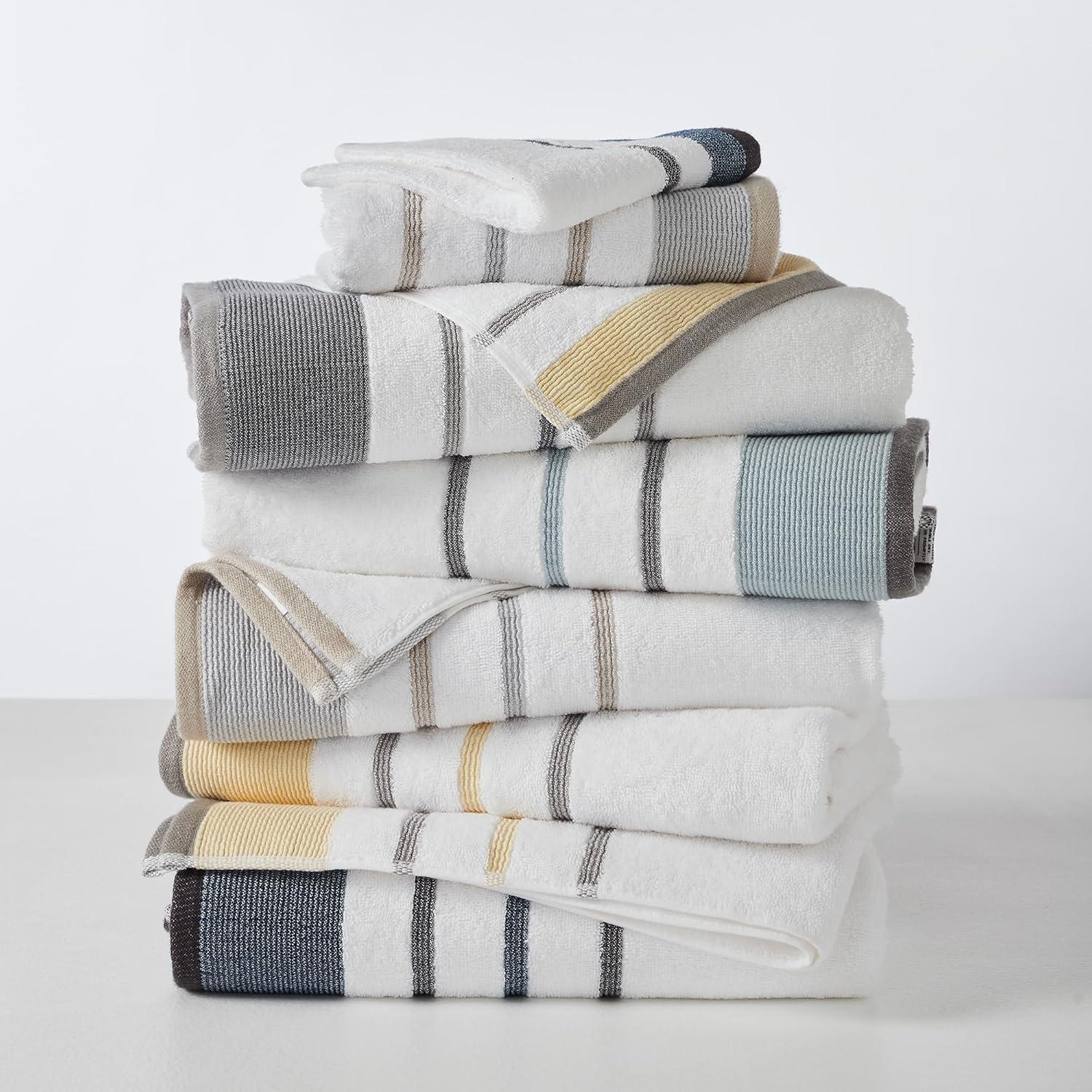 Combed Cotton Decorative Quick-Dry Towel Set (6 Piece Set, Dark Grey / Light Grey)