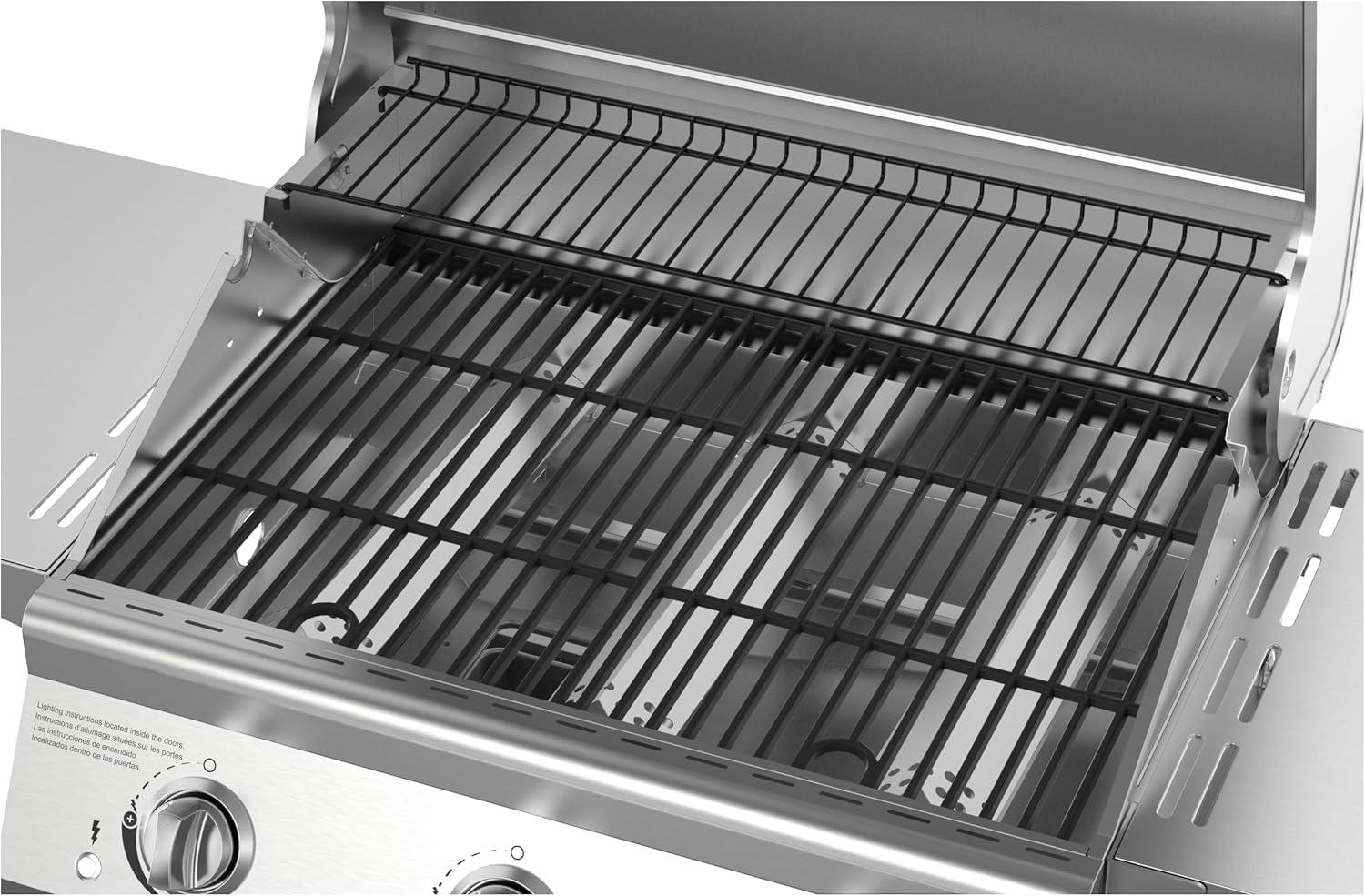 Nexgrill Stainless Steel 3-Burner Propane Gas Grill with Foldable Side Shelves