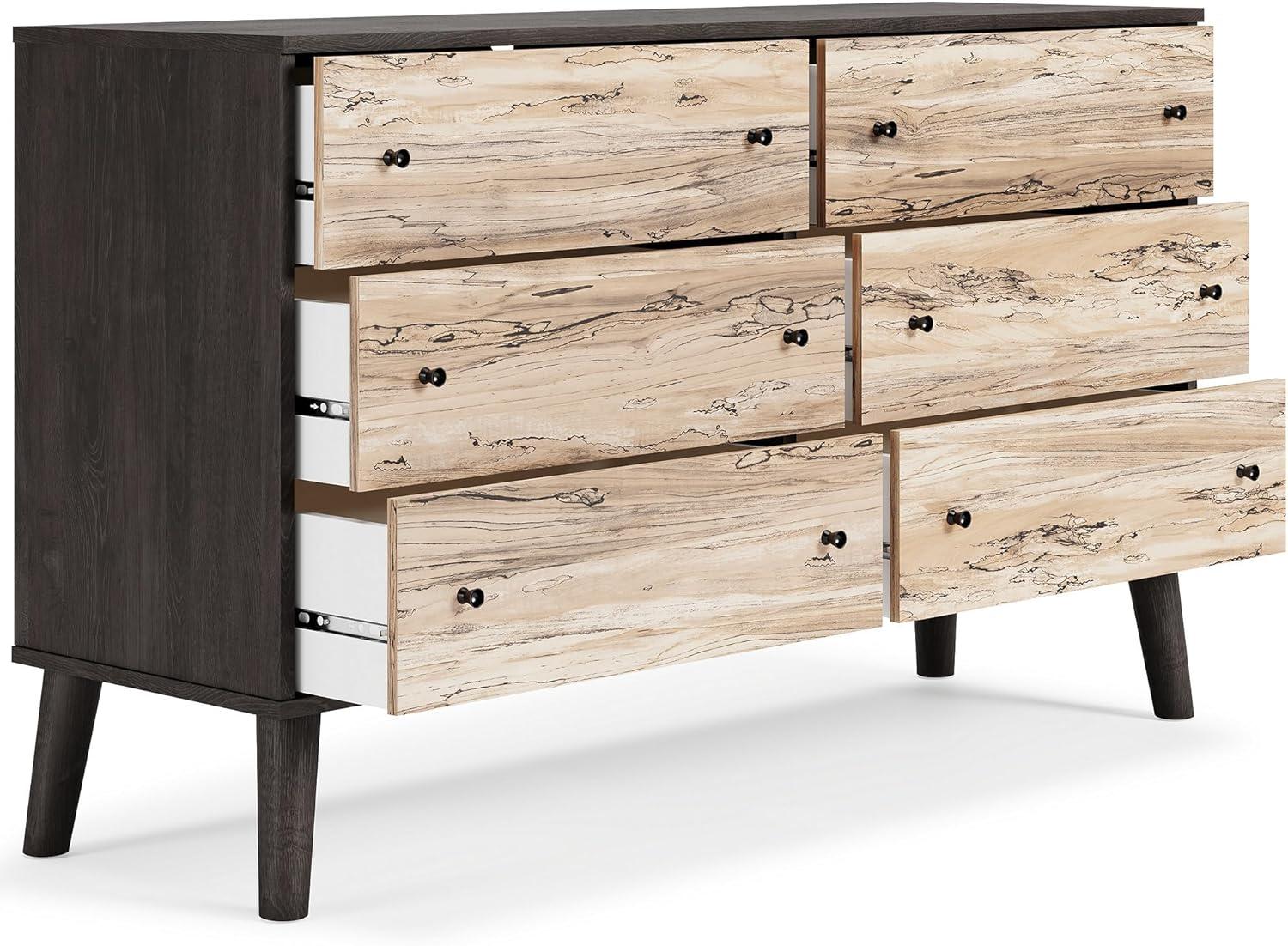 Signature Design by Ashley Contemporary Piperton Dresser, Two-tone Brown/Black