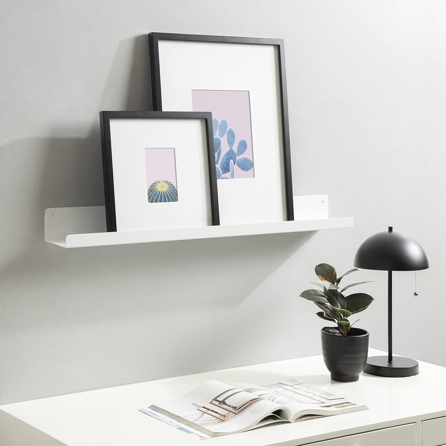 Kate & Laurel All Things Decor 36" Mezzo Modern Metal Ledge Shelf Black: Wall Mounted, No Assembly Required