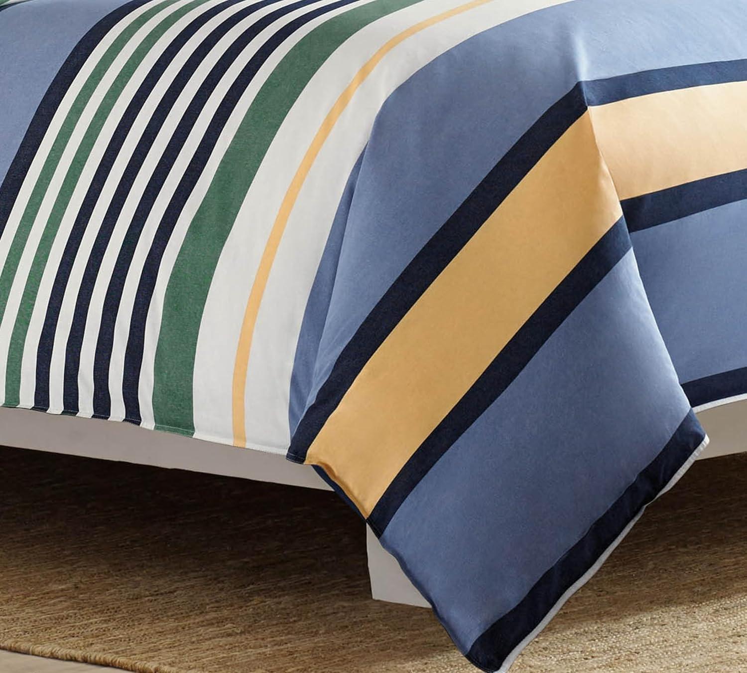 Nautica Dover Cotton Reversible Blue Comforter Set