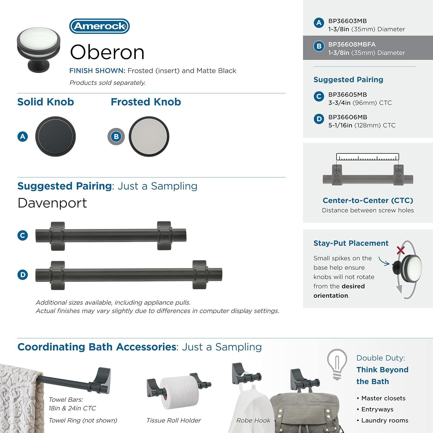 Oberon 1 3/8" Diameter Mushroom Knob