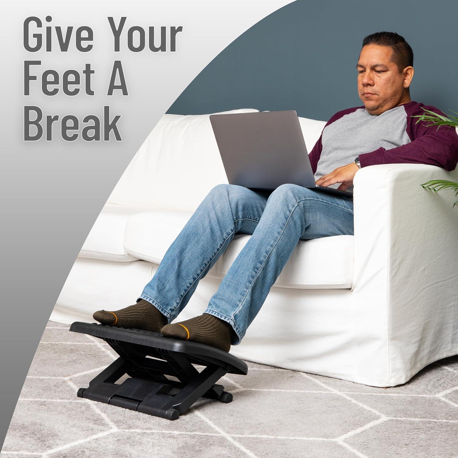 Mind Reader Mind Reader Foot Rest, Under Desk at Work, Ergonomic, Height Adjustable, Plastic, 18"L x 13"W x 6.75"H