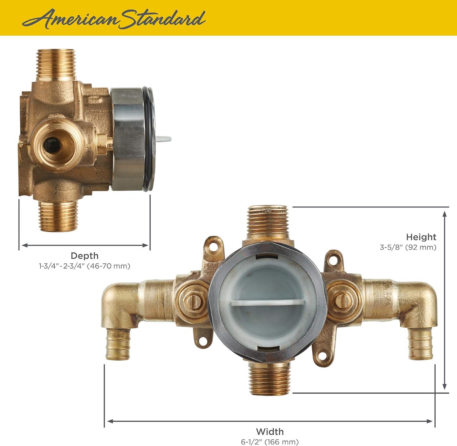 Flash Brass Shower Rough-In Valve with PEX Inlet Elbows