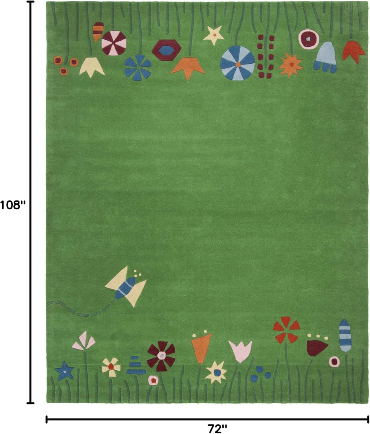 SAFAVIEH Kids Topher Play Grass Area Rug, Green/Multi, 6' x 9'
