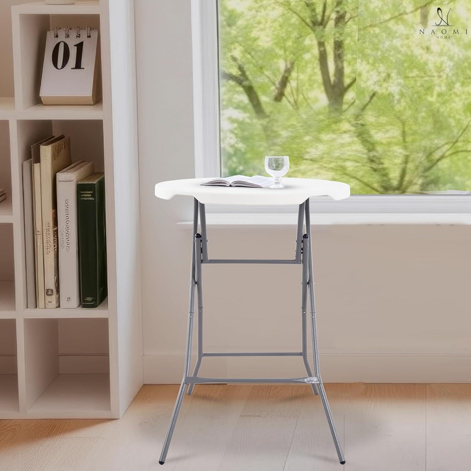 6ft Folding Table Multipurpose Foldable Dinner Table Portable Folding Rectangular Resin Table for Outdoor Camping Picnic Party by Naomi Home - White