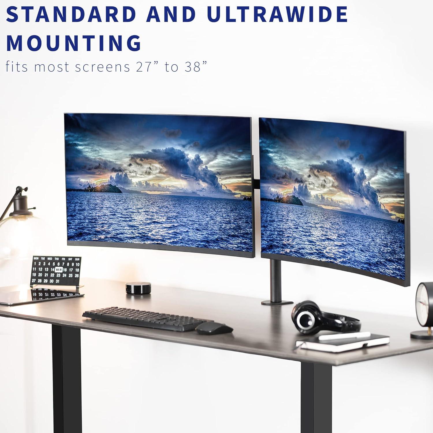 Telescoping Dual Monitor Desk Mount