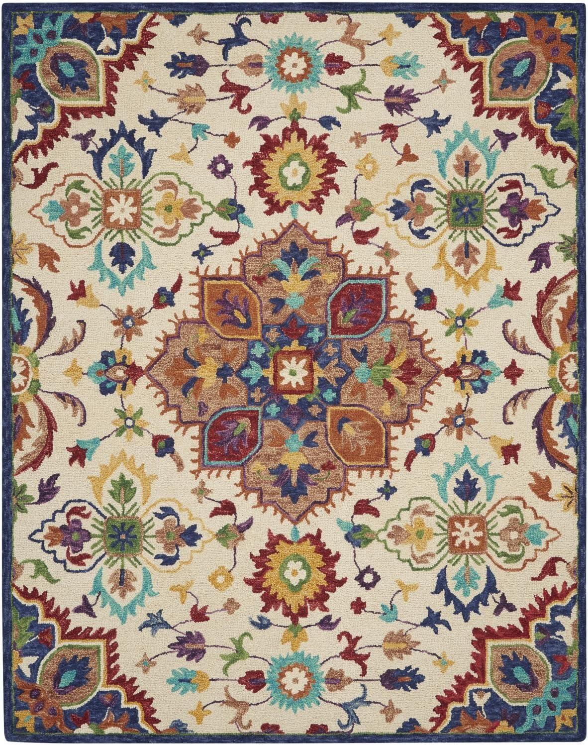 Multicolor 8' x 10' Handmade Wool Tufted Area Rug