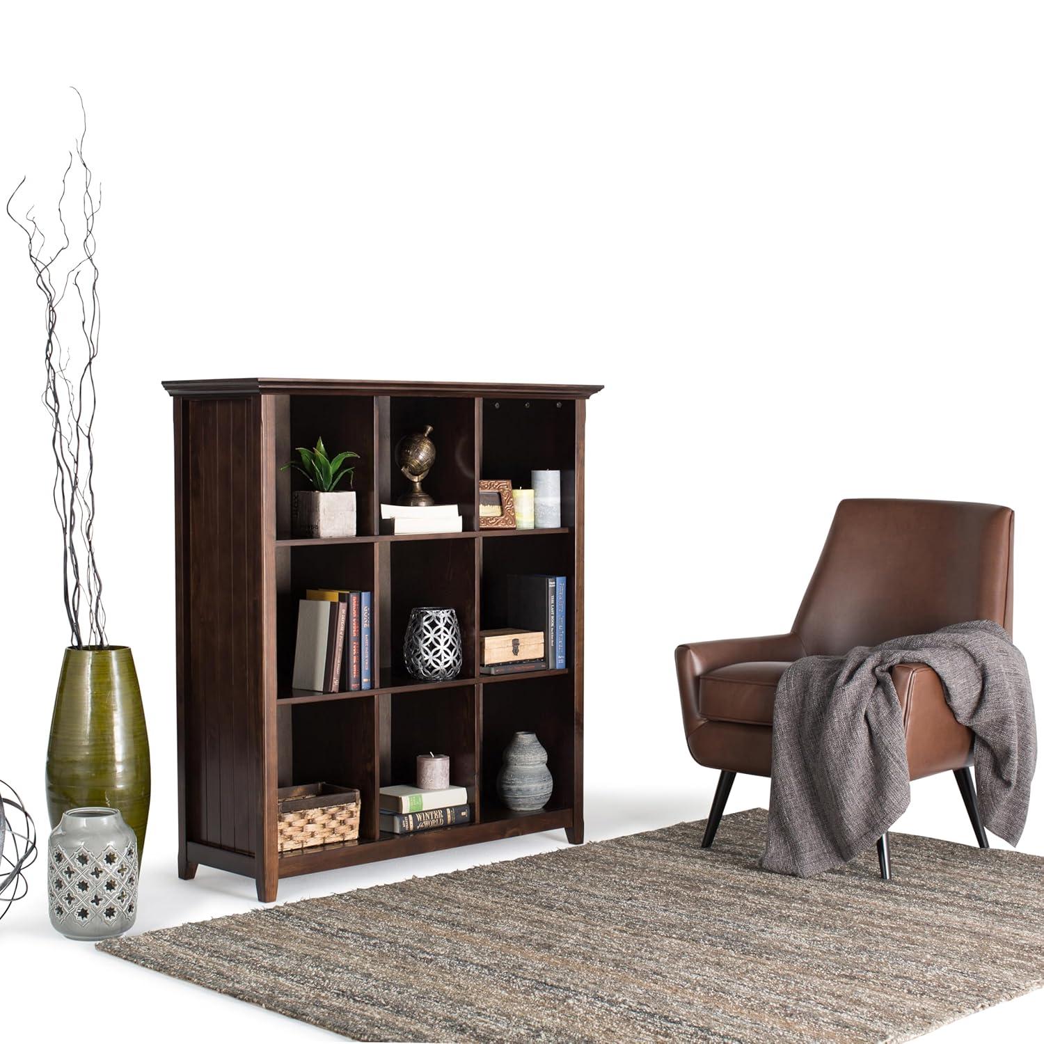 Simpli Home Acadian 44"W Solid Wood 9 Cube Storage Bookcase with Fixed Shelves & Reviews | Wayfair