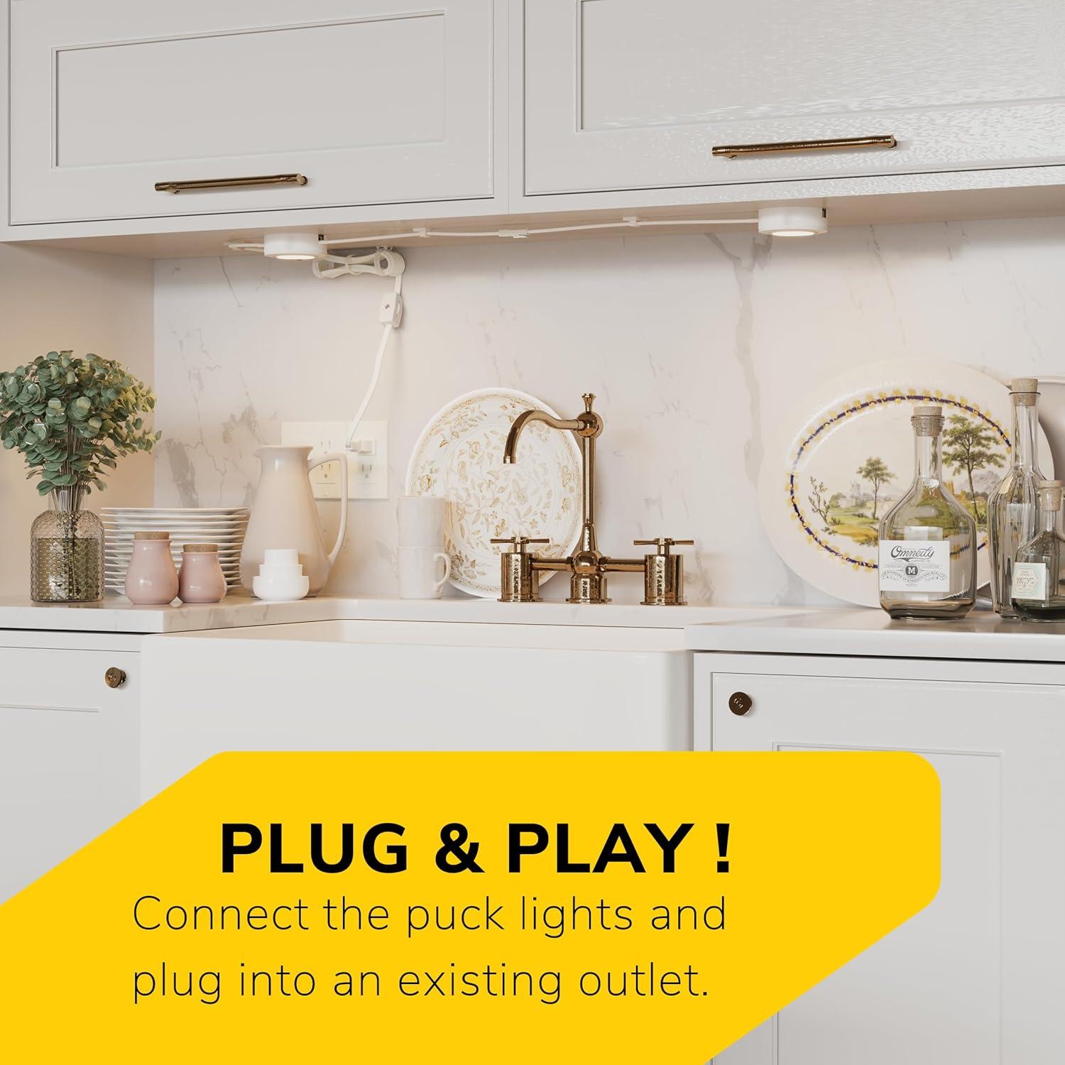 Inlight IN-0107-1 Inlight Swivel LED Puck Light with ETL List，Power Cord Not Included