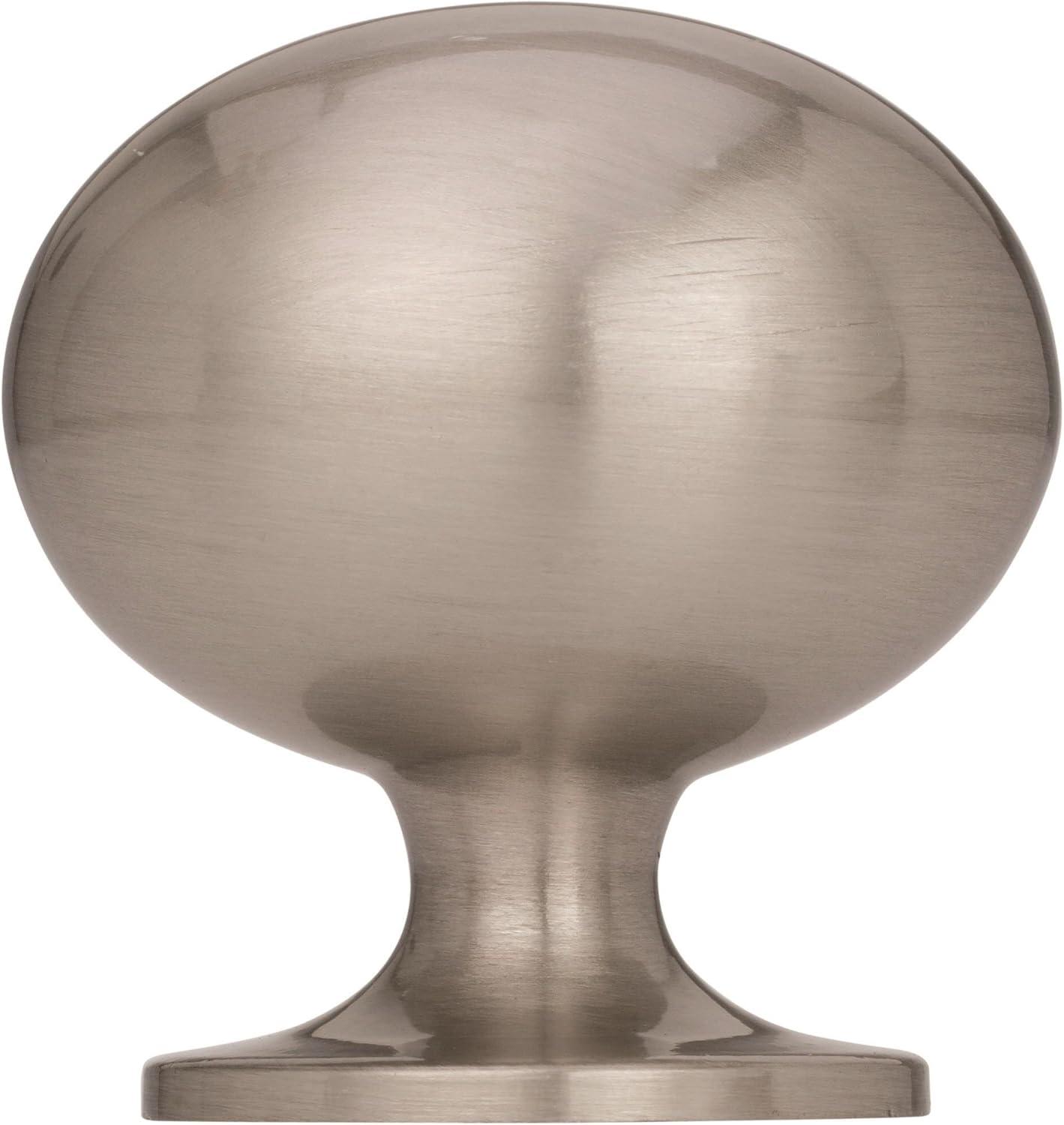 Brushed Nickel Oval Cabinet Knob with Mounting Hardware