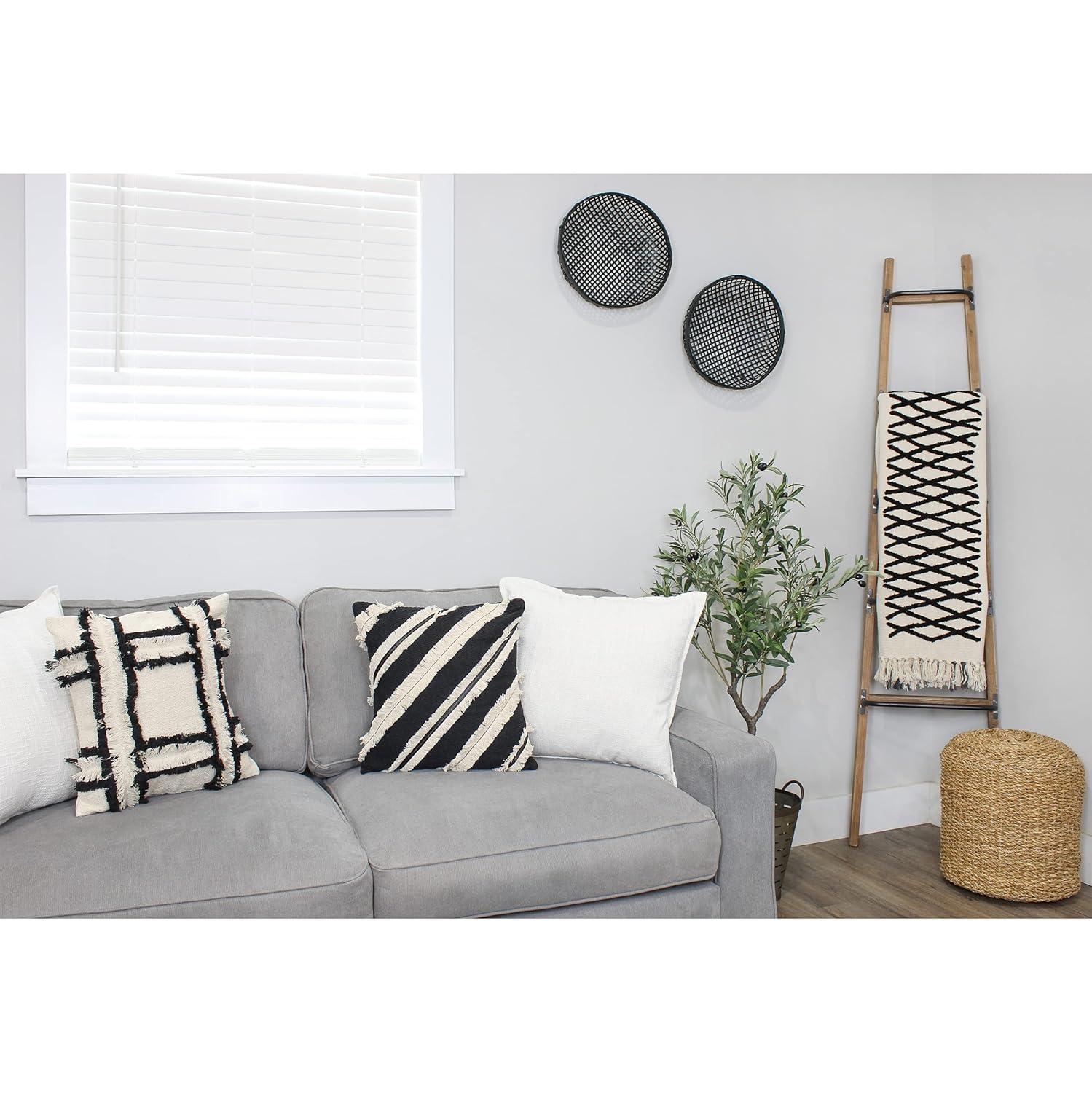 AuldHome Design Black Boho Wall Baskets 2pk; Wall Decor Baskets