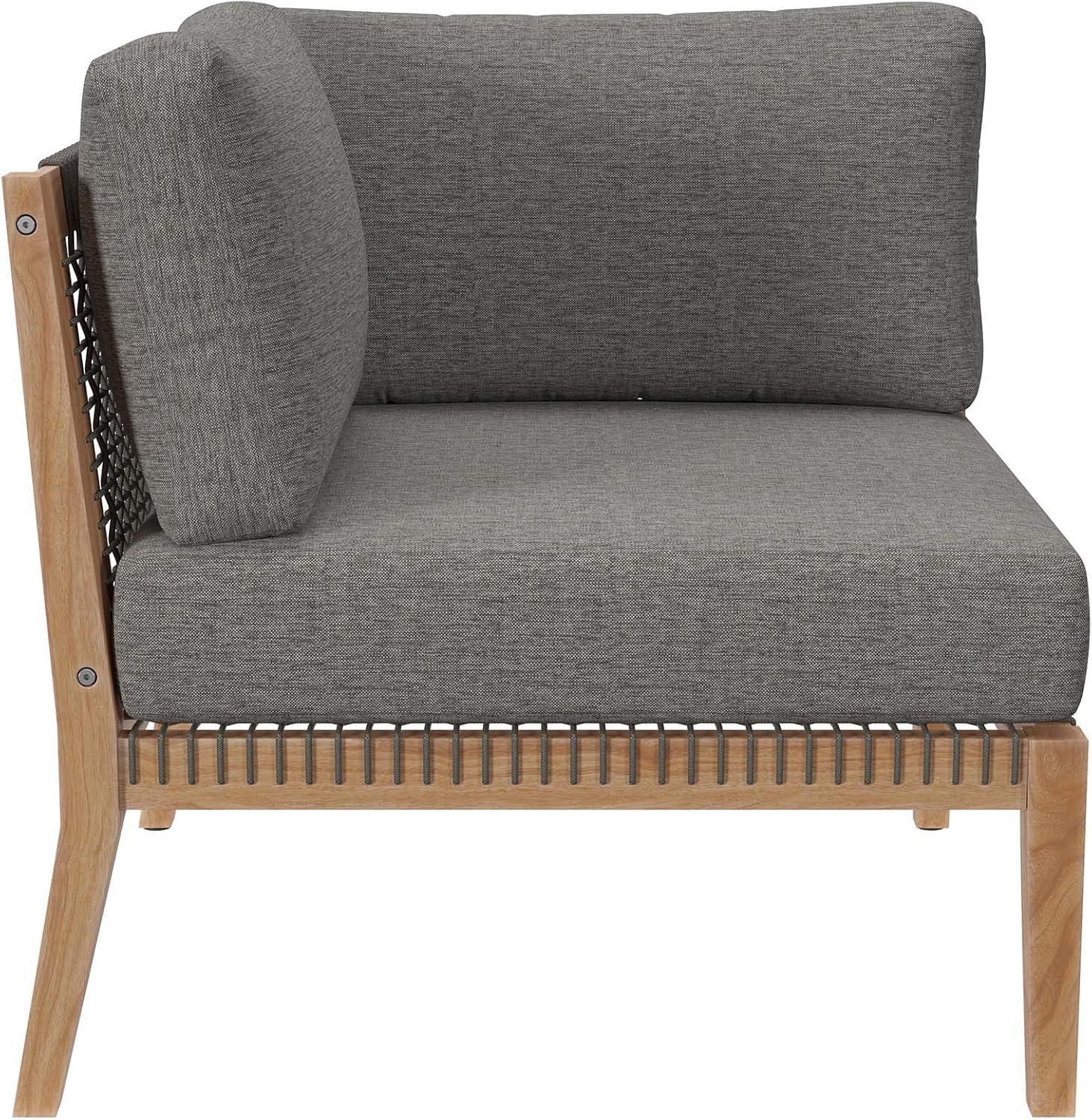 Modway Modway Clearwater Outdoor Patio Teak Wood 6-Piece Sectional Sofa