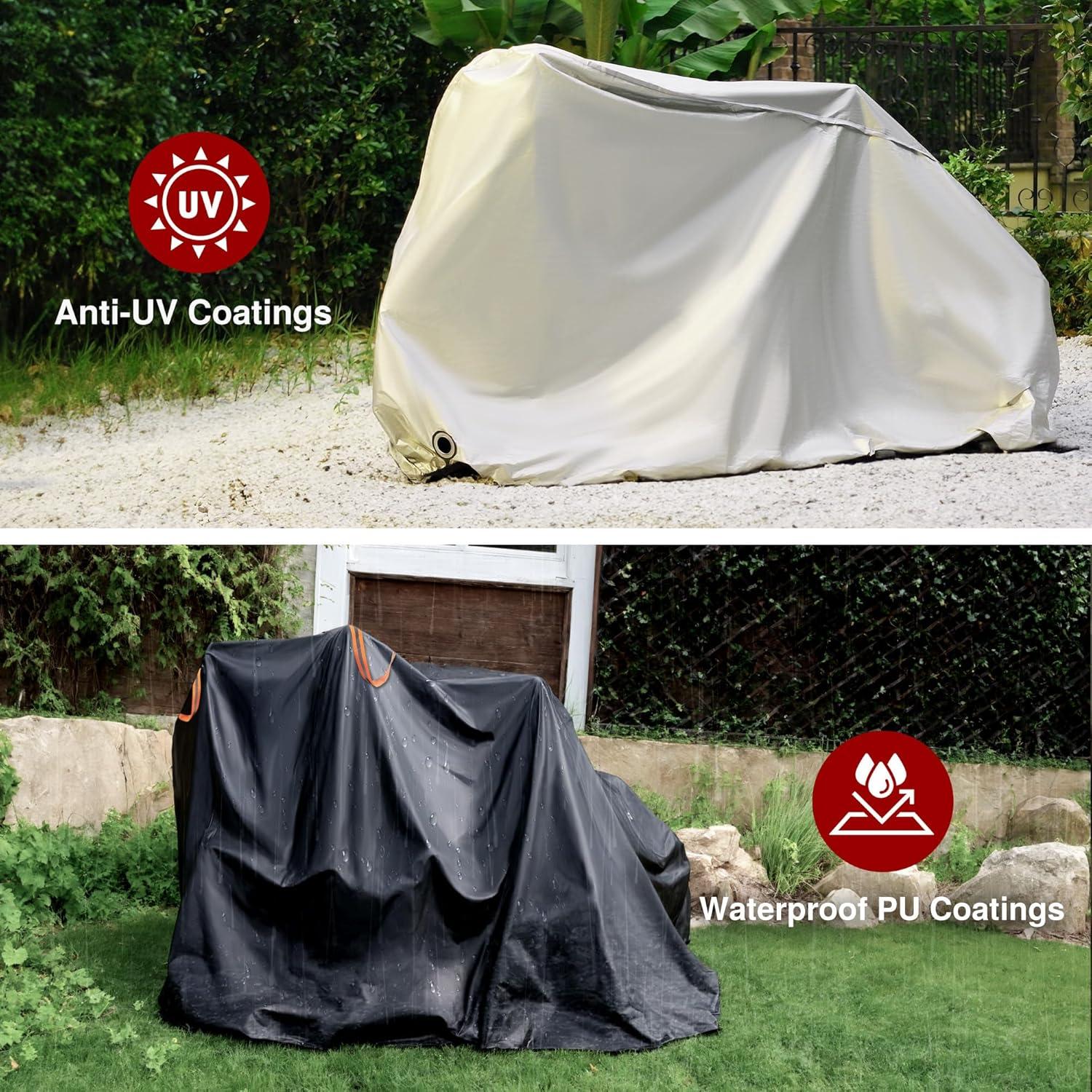 Puroma Bike Cover Outdoor Waterproof Bicycle Covers Rain Sun UV Dust Wind Proof with Lock Hole for Mountain Road Electric Bike