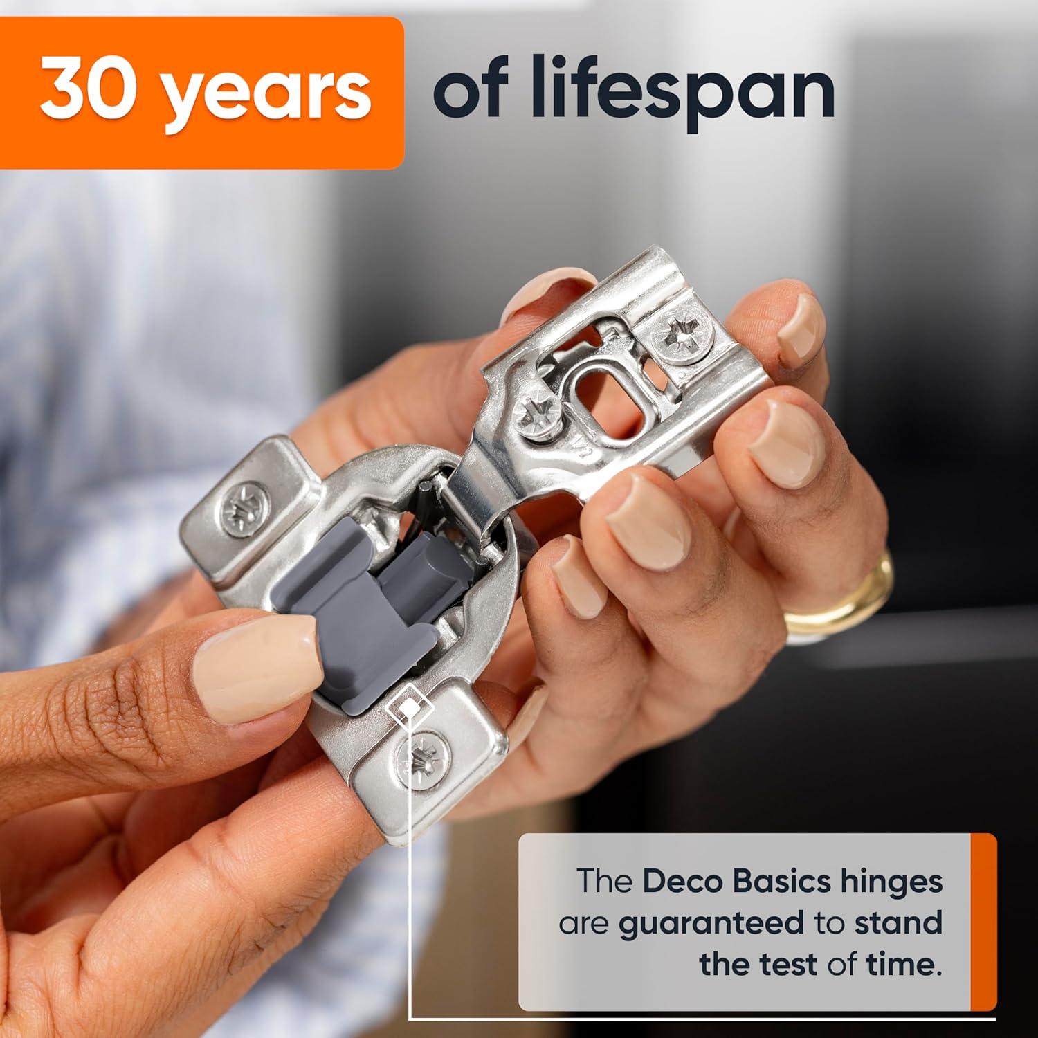 Decobasics 105 Degree 3 Way Adjustability 1/2" Overlay Hinge