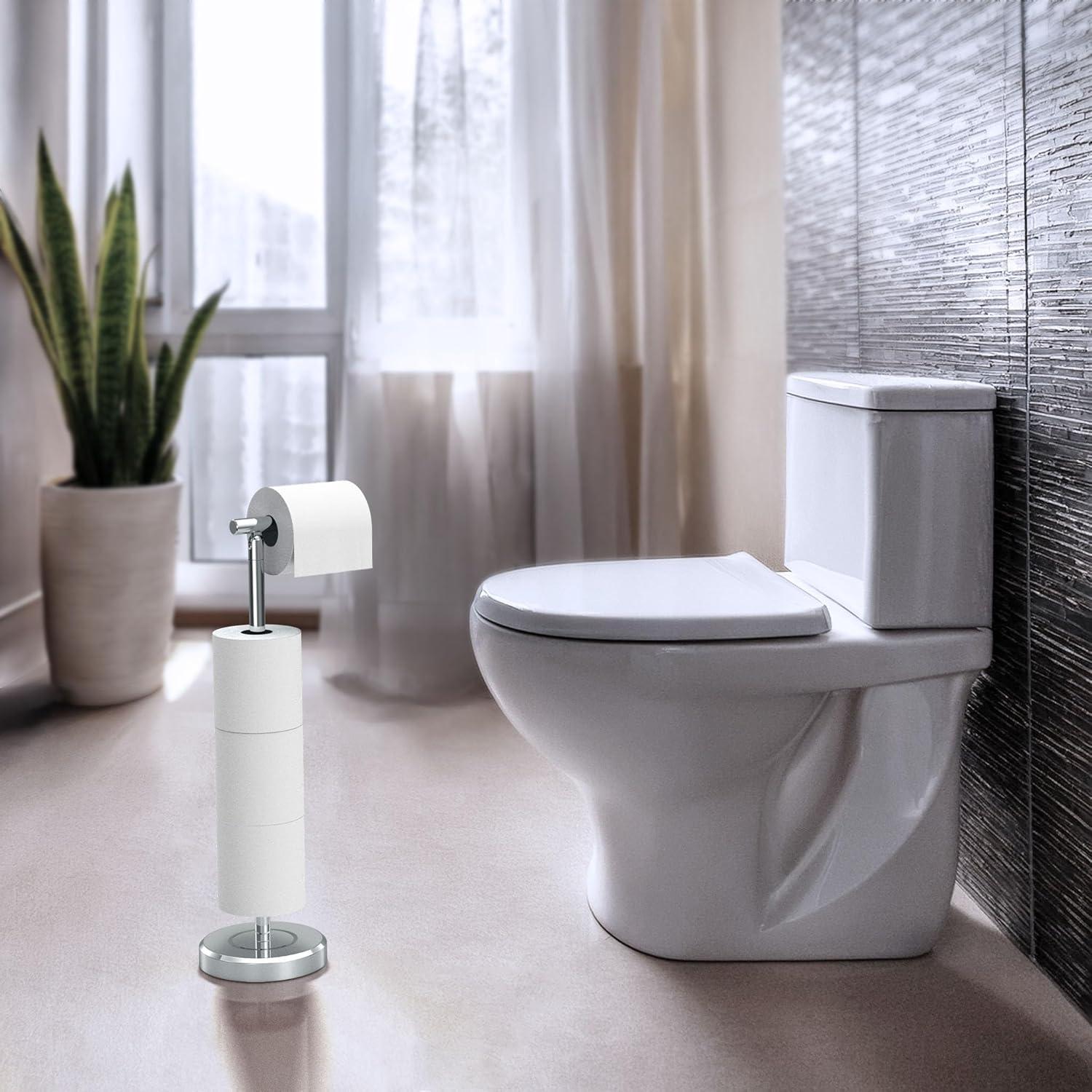 Gatco 1448C Latitude II 22" Standing Tissue Holder with Storage, Chrome