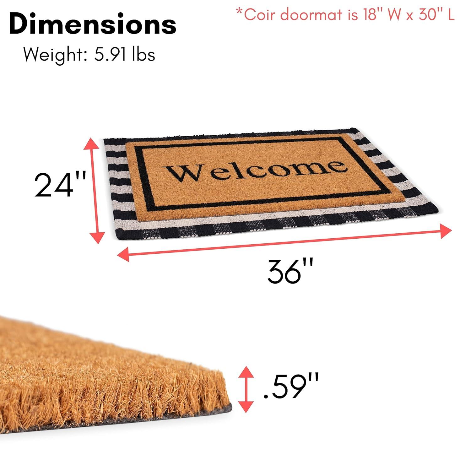BirdRock Home Layered Welcome Mat with Vinyl Backing for Door Entryway 24 x 36