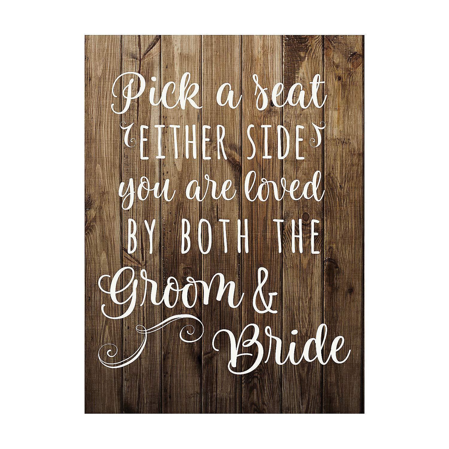 RUSTIC WEDDING CEREMONY SIGN - Party Decor - 1 Piece