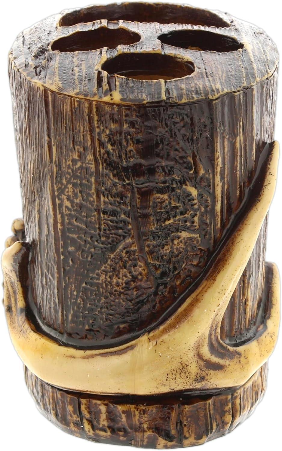 Paseo Road by HiEnd Accents Brown Resin Antler Rustic Cabin Lodge Toothbrush Holder