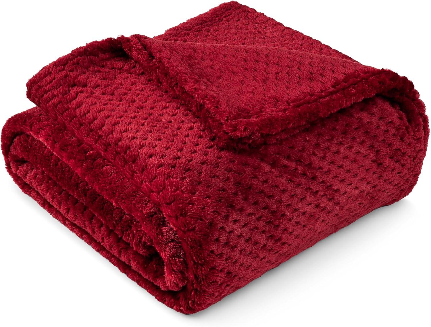 PAVILIA Soft Waffle Blanket Throw for Sofa Bed, Lightweight Plush Warm Blanket for Couch