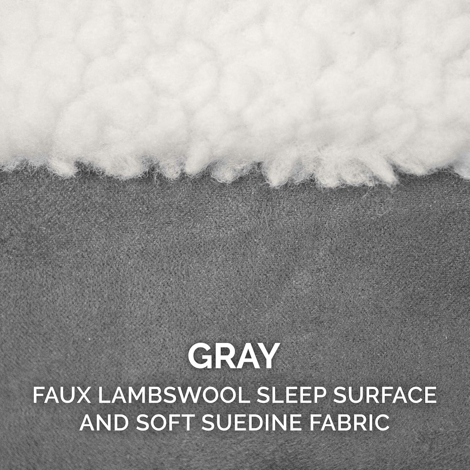 FurHaven Faux Sheepskin Round Hooded Orthopedic Dog Bed