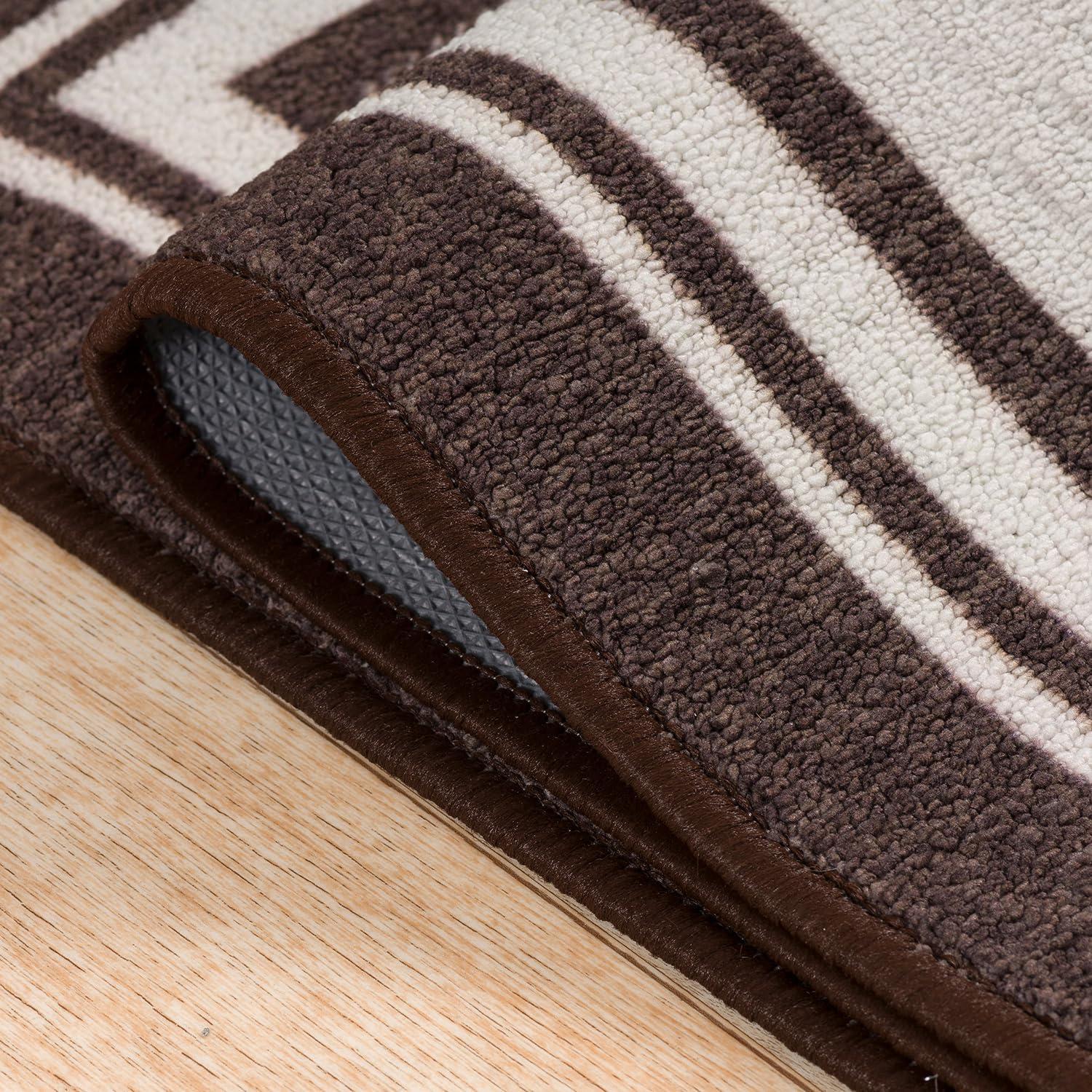 Quiogue Brown Non-Slip Area Rug