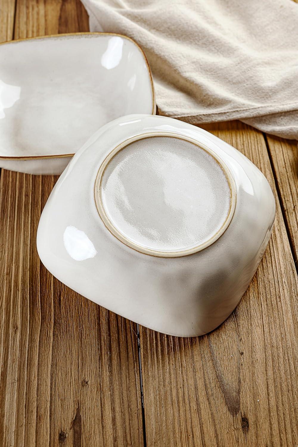 Famiware 8'' Stoneware Large Square Pasta Bowl (Set of 4)