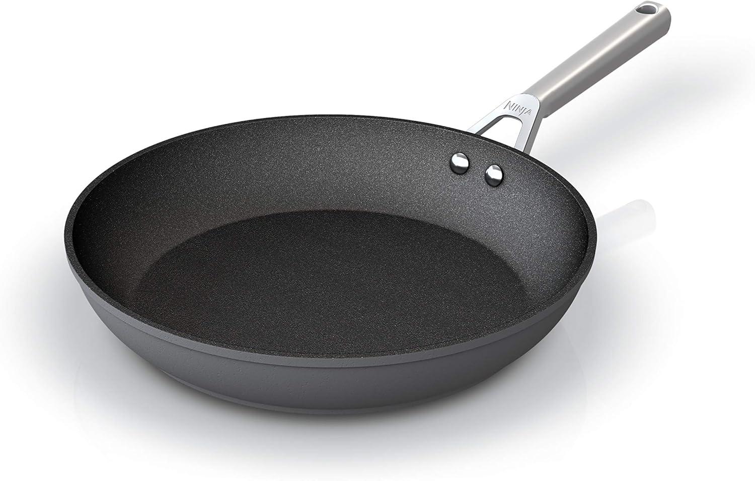 Ninja NeverStick Premium 12-inch Fry Pan, Hard-Anodized, Nonstick, Durable & Oven Safe to 500°F, Grey