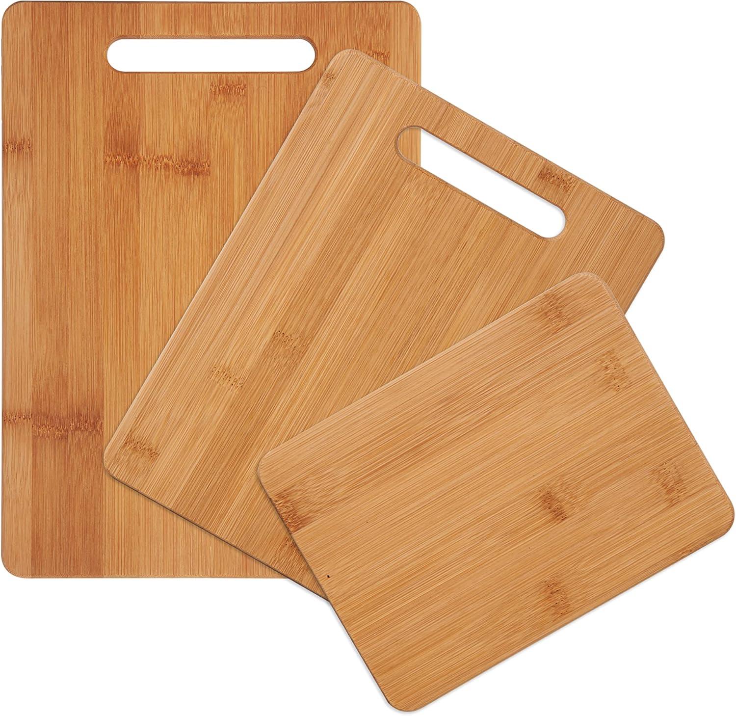 Farberware 3-piece Bamboo Cutting Board Set, 6x8-inch, 8.5X11-inch and a 9.5x13-inch