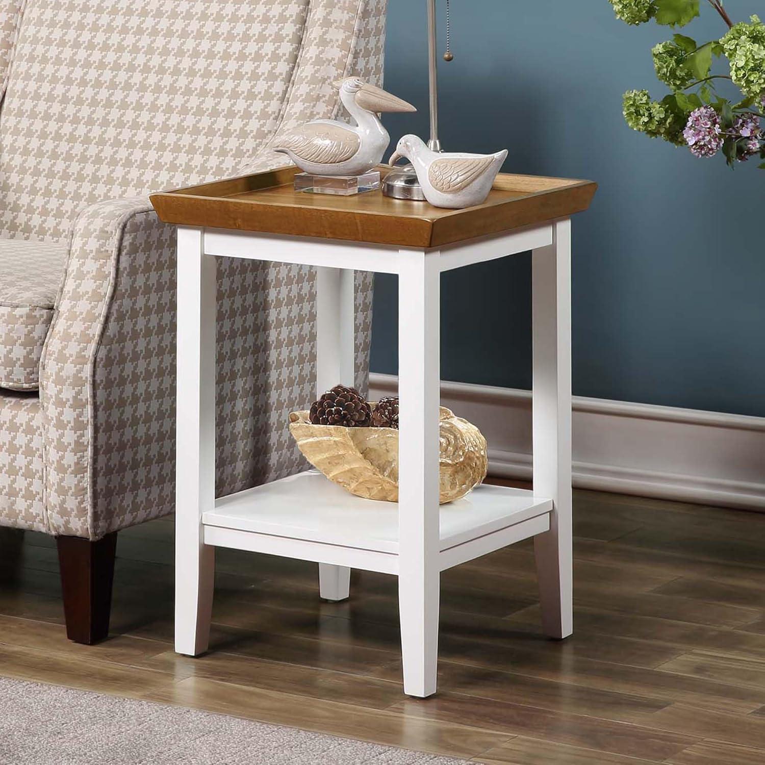 Convenience Concepts Ledgewood End Table, Driftwood / White, 18 in x 18 in x 26 in