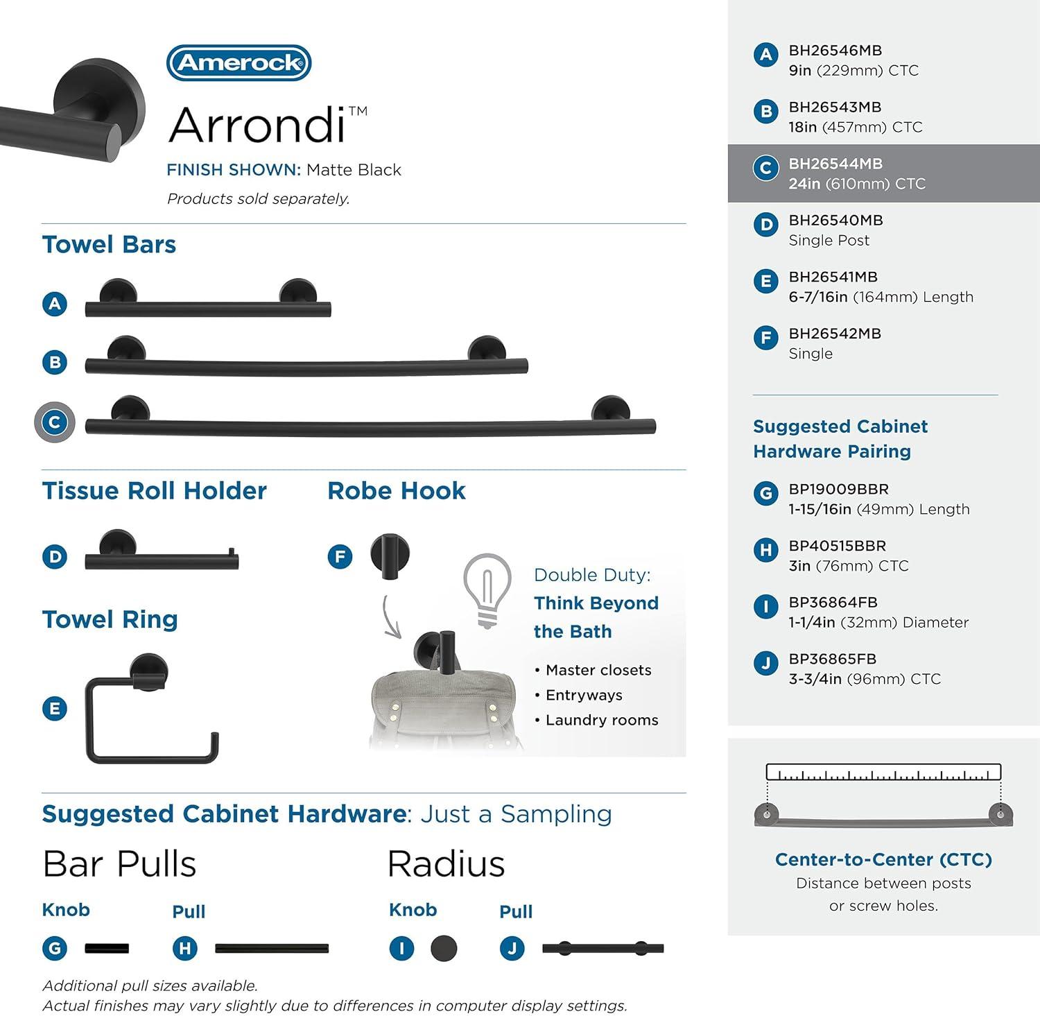 Arrondi™ 27" Wall Mounted Towel Bar