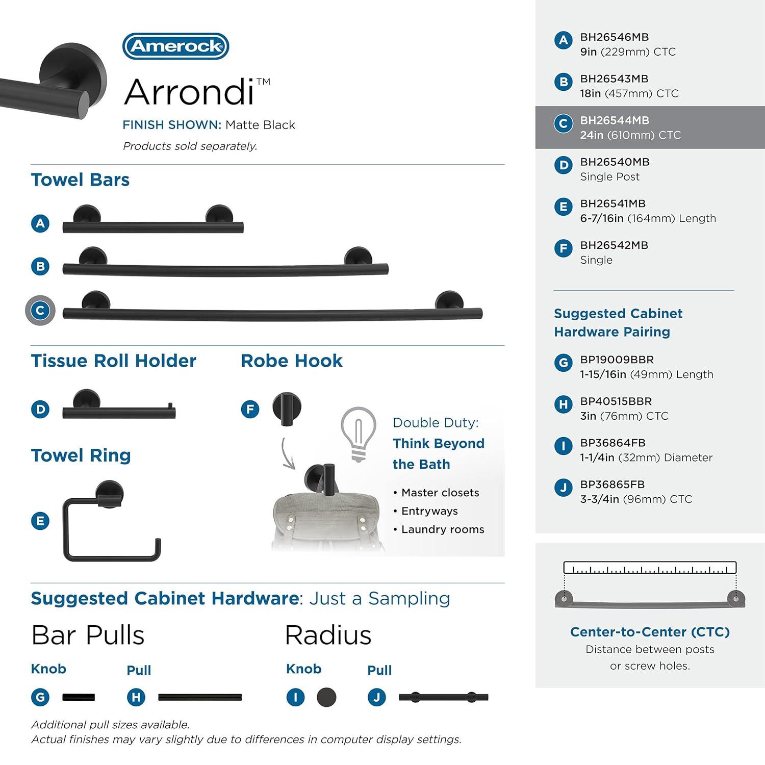 Arrondi™ 27" Wall Mounted Towel Bar