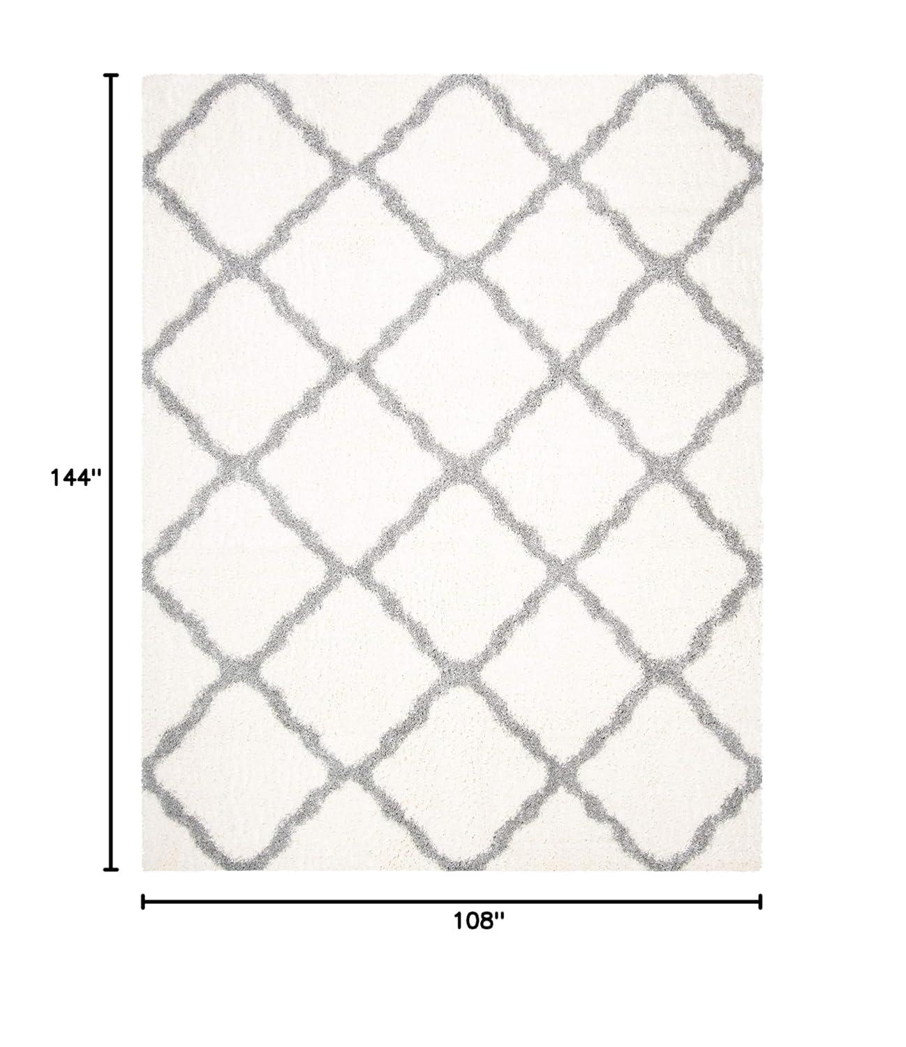 Parma Shag PMA521 Power Loomed Indoor Area Rug - 9'x12' - Cream/Grey - Safavieh