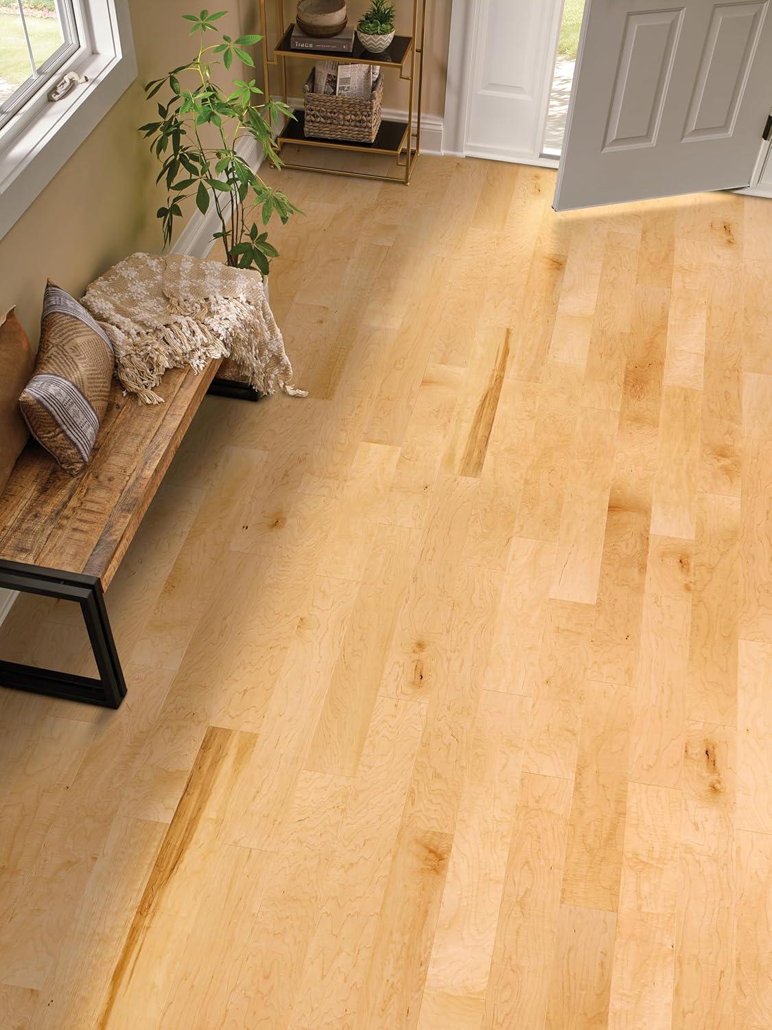 Natural Maple 5" Wide Click-Lock Engineered Hardwood Flooring