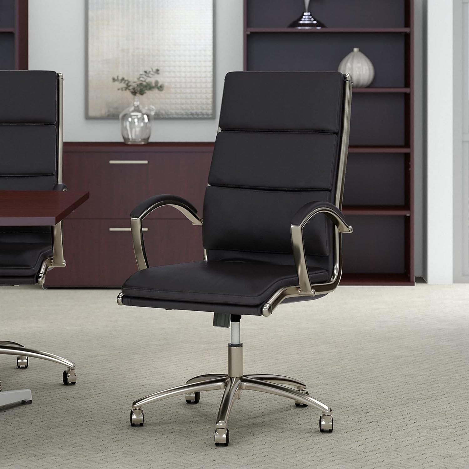 Black High Back Leather Executive Swivel Office Chair