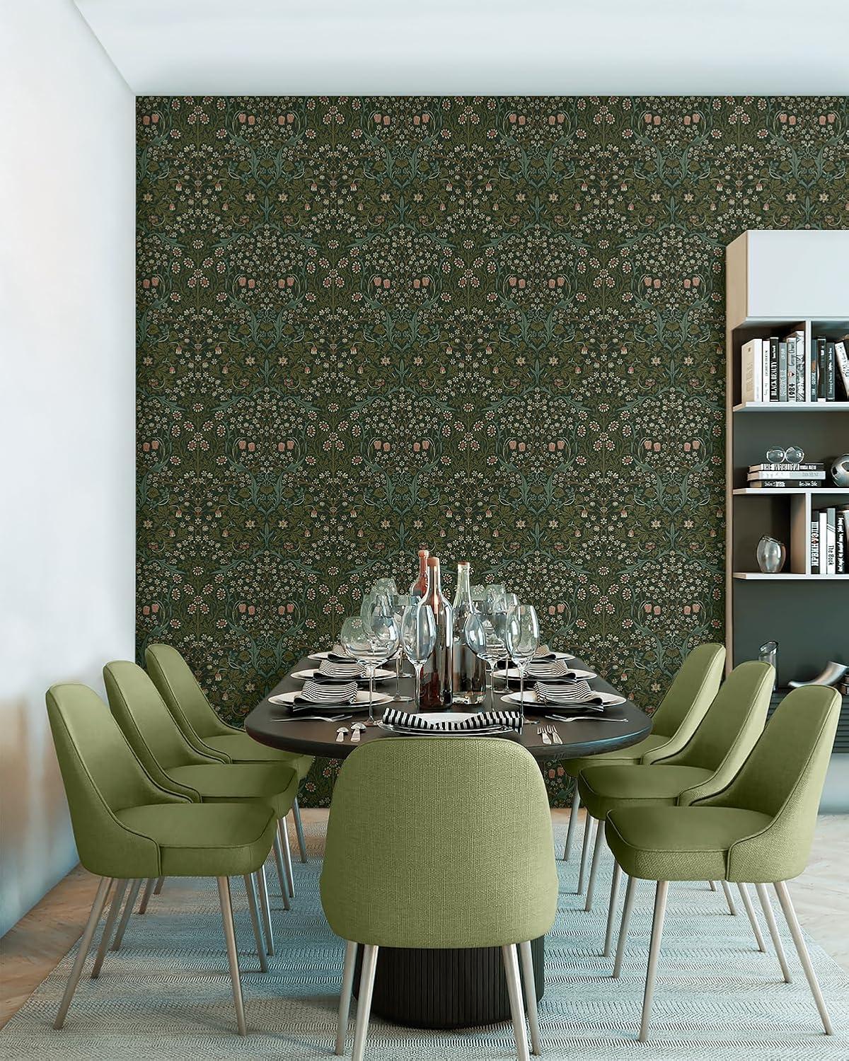 NextWall  Victorian Garden Floral Peel and Stick Wallpaper 20.9 in. W x 18 ft. L - Blacksmith & Cliffside