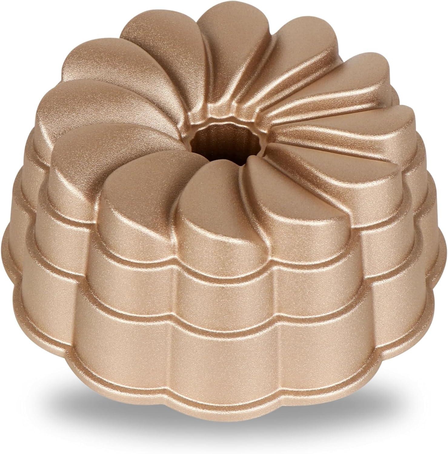 Petal Gold Aluminum Non-Stick Fluted Bundt Pan