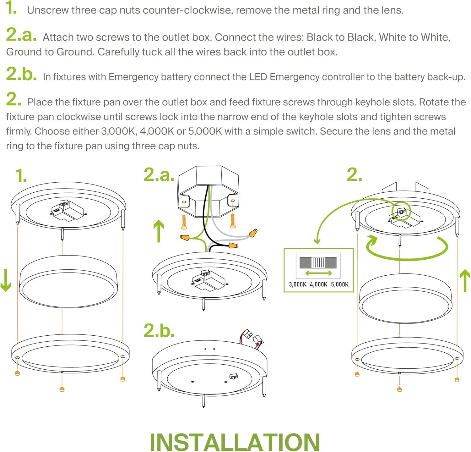 ASD LED 18 Inch Round Flush Mount Light Fixture | 28W 2250LM 3000K-5000K 120V | 3CCT, Dimmable, Energy Star, ETL Listed | Close To Ceiling Double Ring Lamp, Low Profile Lighting | Nickel