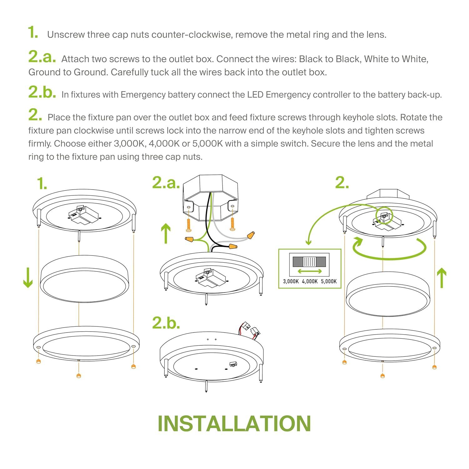 ASD LED 16 Inch Round Flush Mount Light Fixture | 24W 2150LM 3000K-5000K 100-277V | 3CCT, Dimmable, Energy Star, ETL Listed | Close to Ceiling Double Ring Lamp, Low Profile Lighting | Nickel, 2 Pack