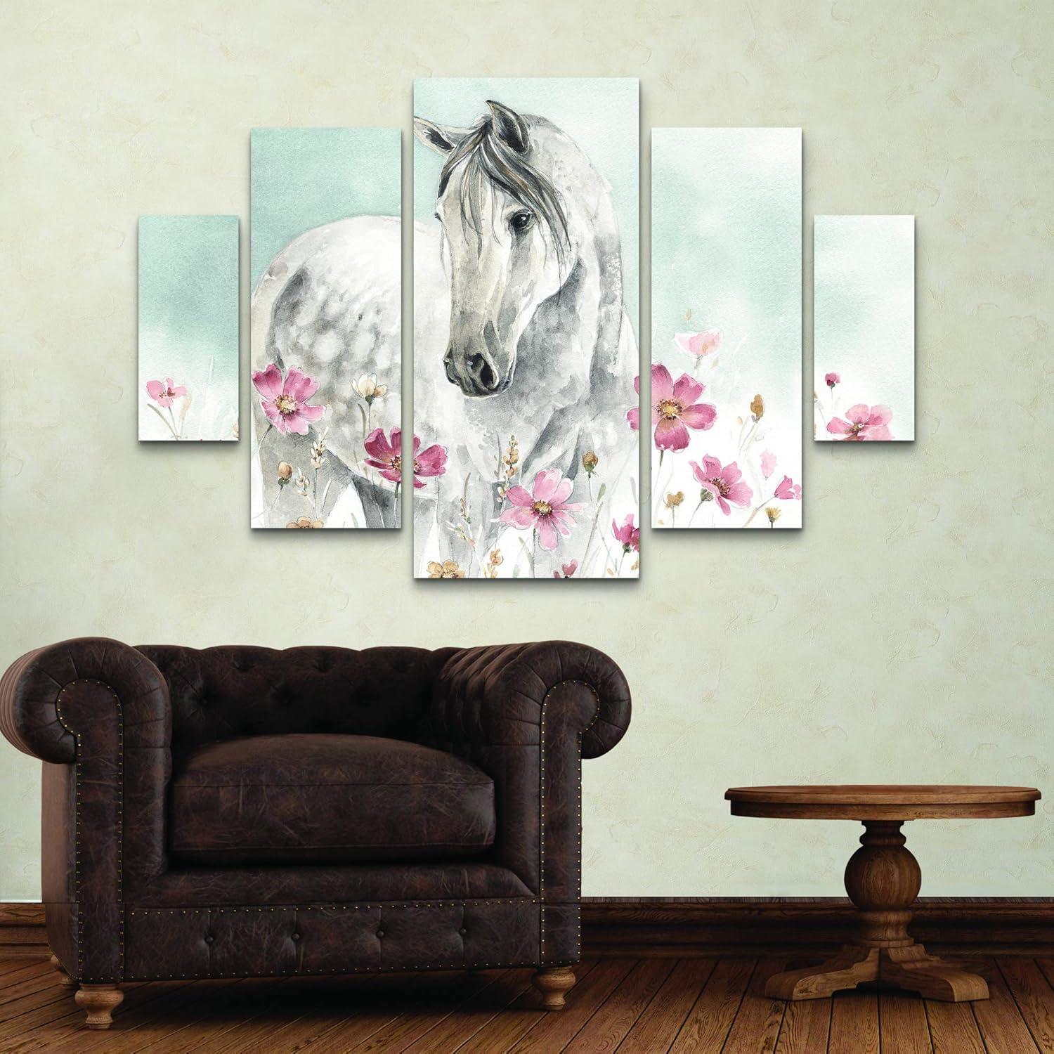 Trademark Fine Art -Lisa Audit 'Wild Horses I' Multi Panel Art Set Large Diamond