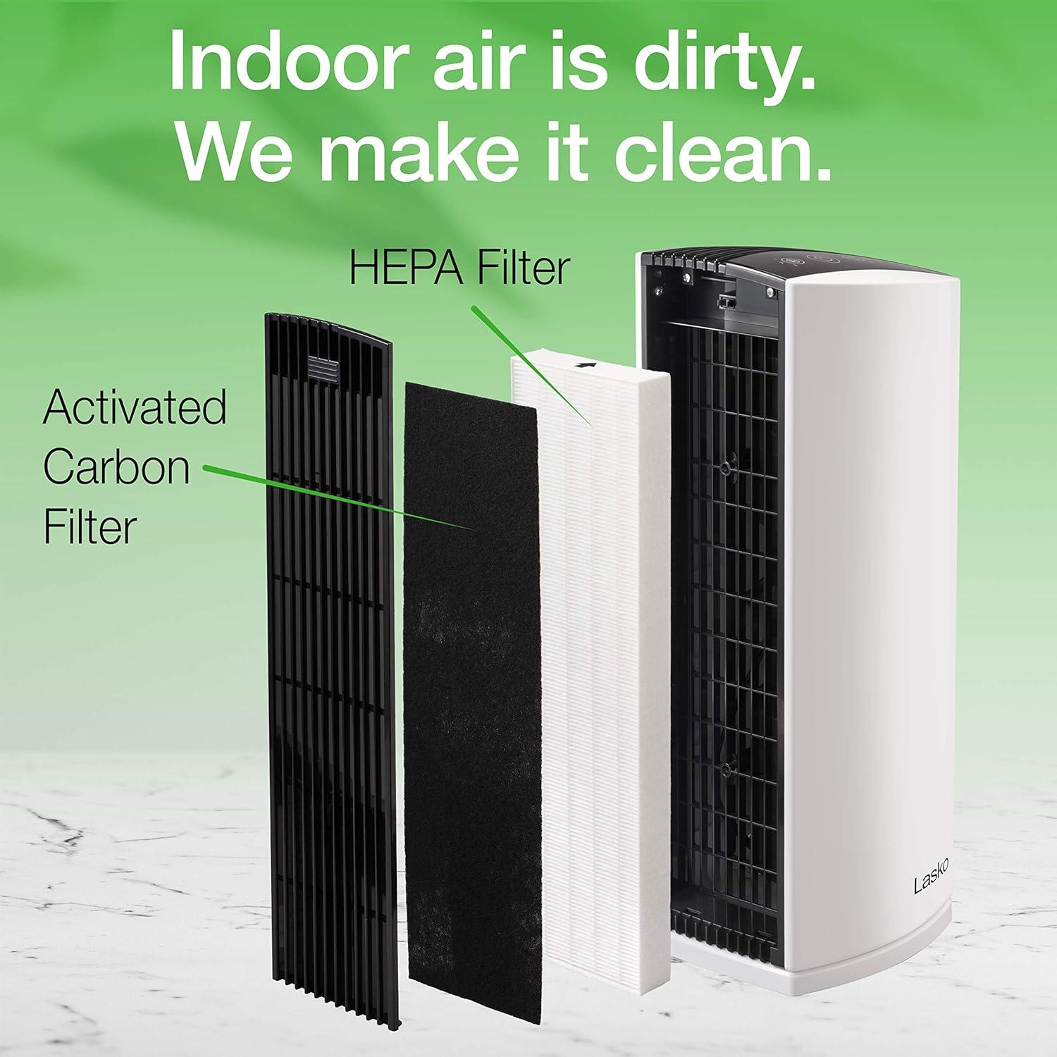 Lasko Lasko Tabletop Air Purifier with True HEPA Filter