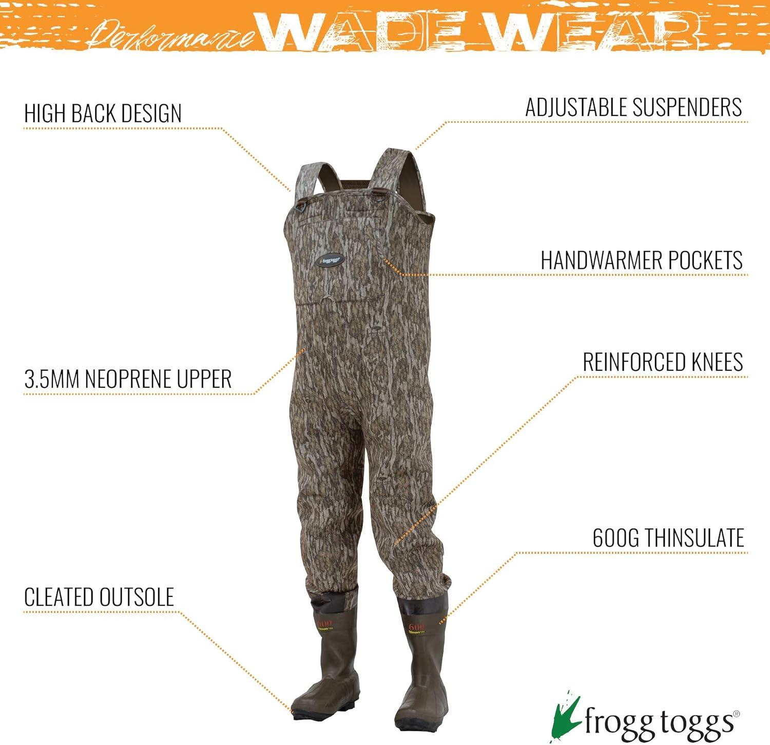 Frogg Toggs Men's Amphib 3.5mm Neoprene BF Wader | Mossy Oak Bottomland | Size 13