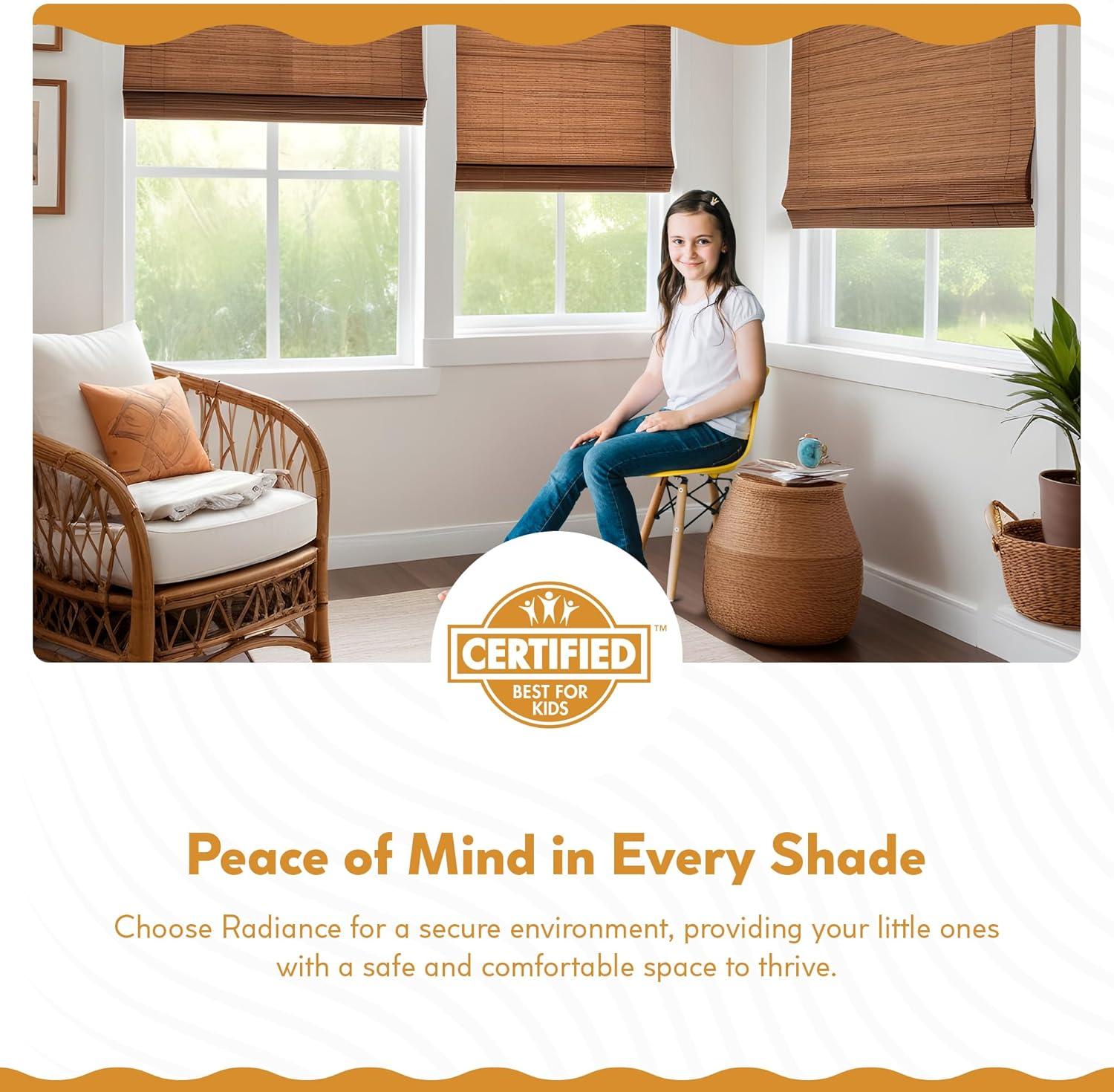 Brooklyn Cordless Cocoa Bamboo Roman Shade