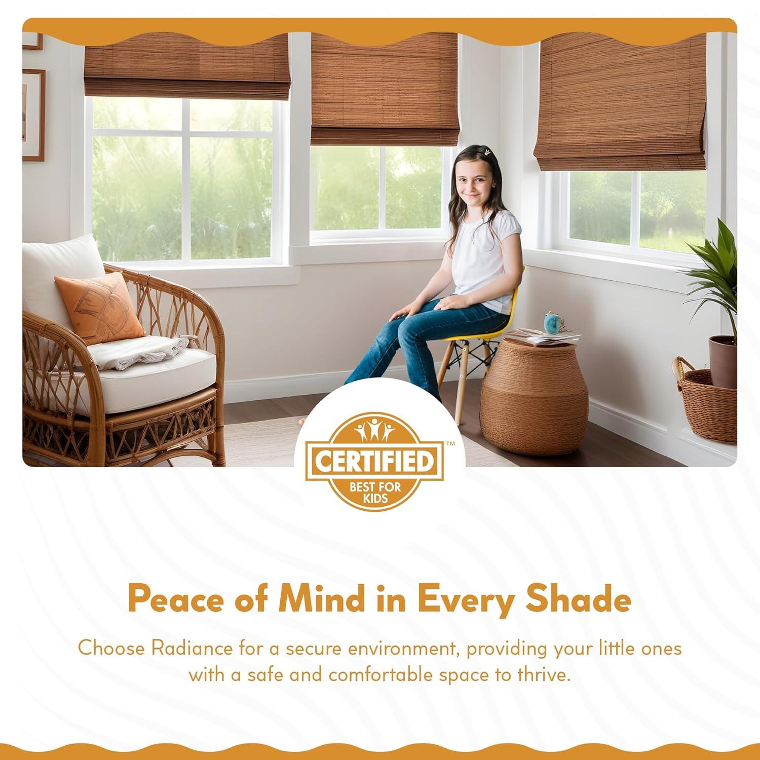 Radiance Brooklyn 34-in Cordless Cocoa Bamboo Roman Shade