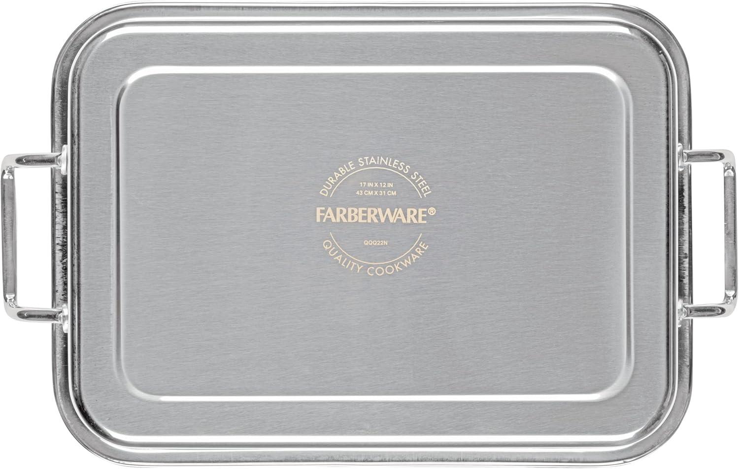 Farberware Farberware Classic Traditions Stainless Steel Roaster / Roasting Pan With Rack, 17-Inch X 12.25-Inch, Stainless Steel
