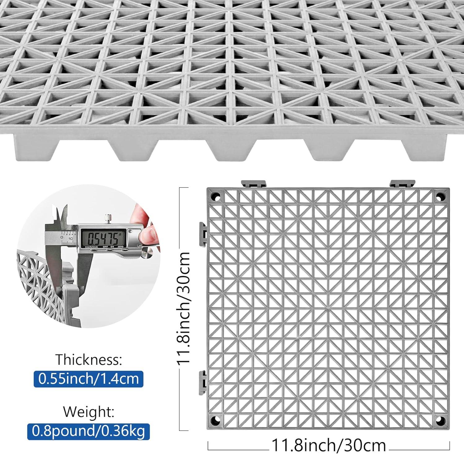 VEVOR 12'' W x 12'' L Garage Flooring Drain Tiles