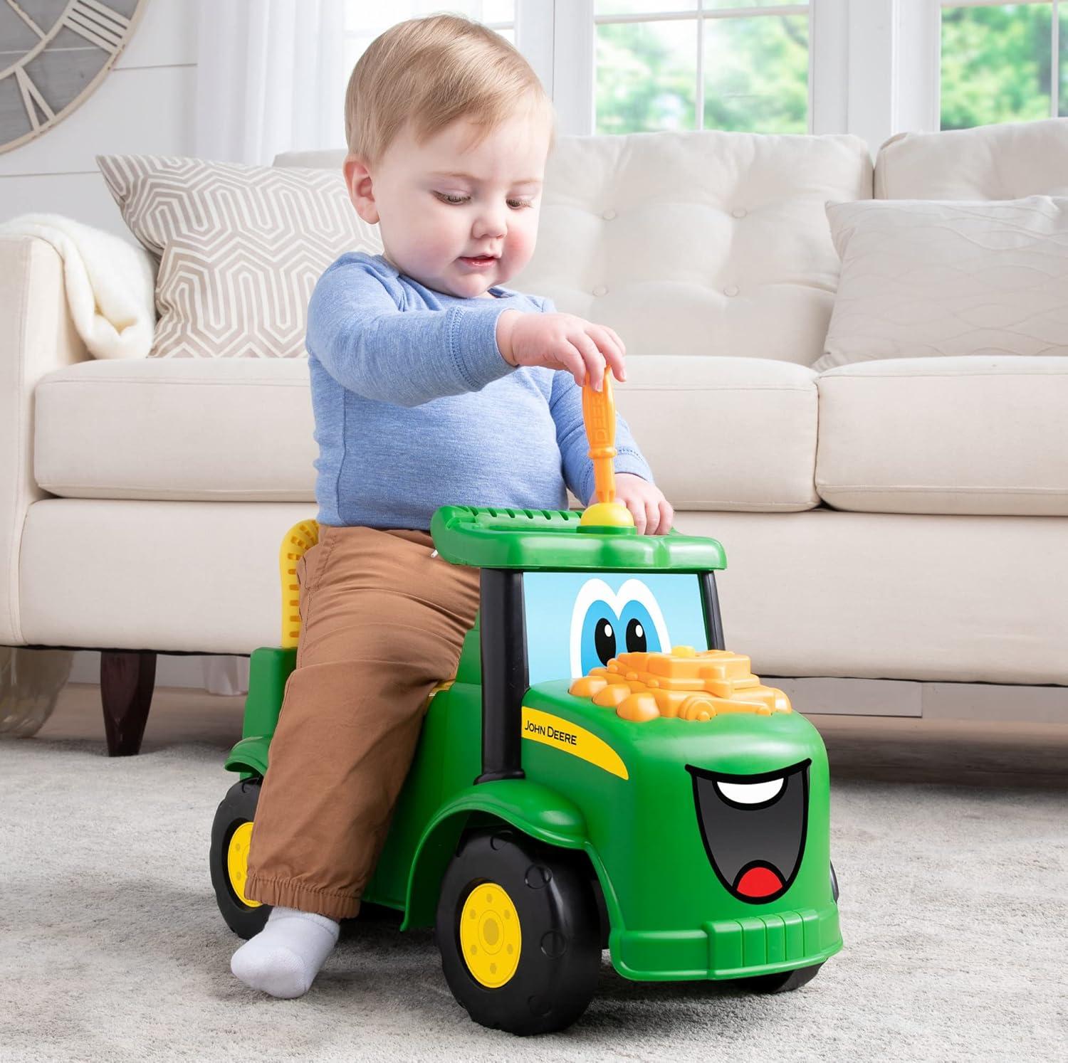 John Deere Johnny Tractor Ride-On Toy with Lights and Sounds � 12m+
