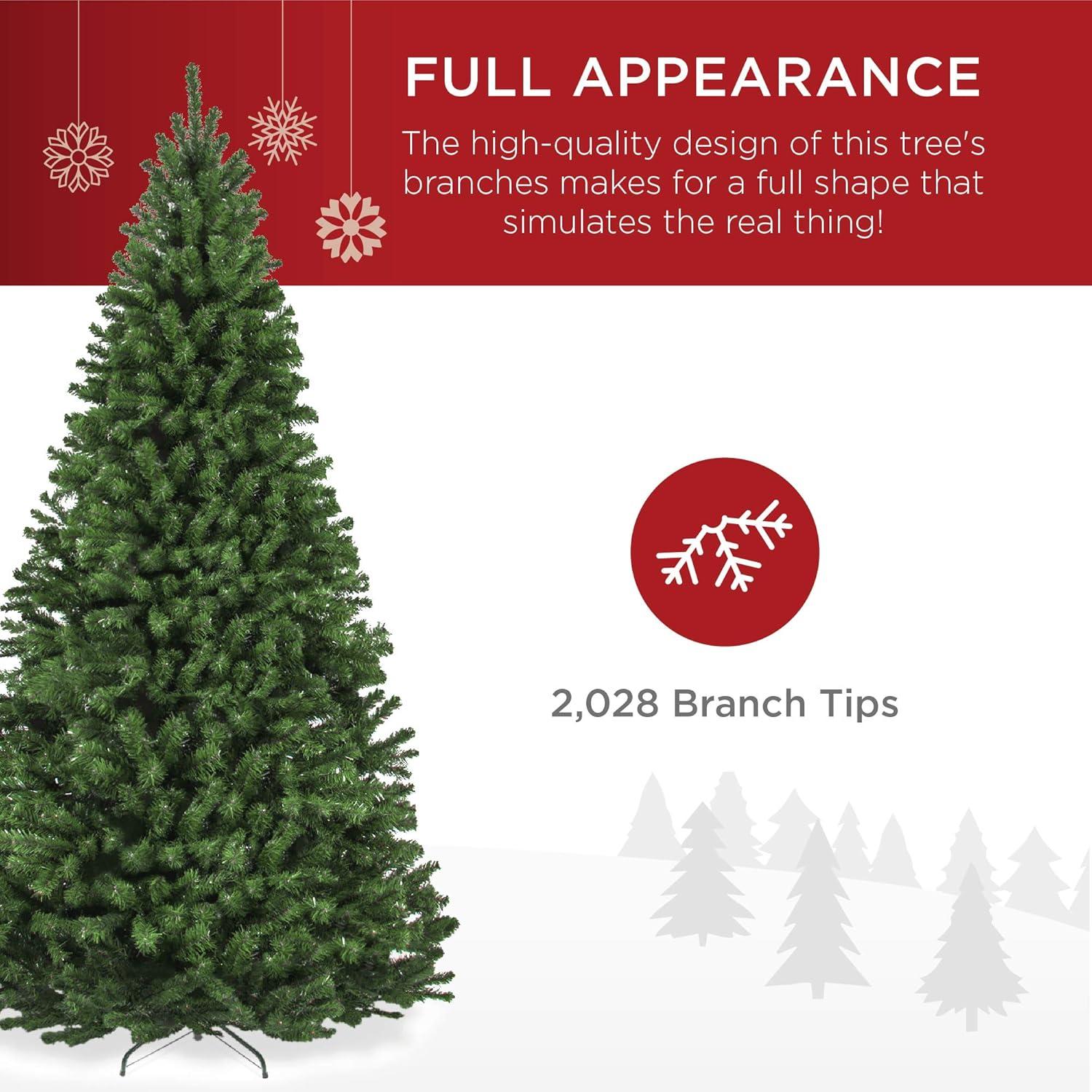 Elegant Spruce Outdoor Christmas Tree with Pre-Lit Design, 9ft